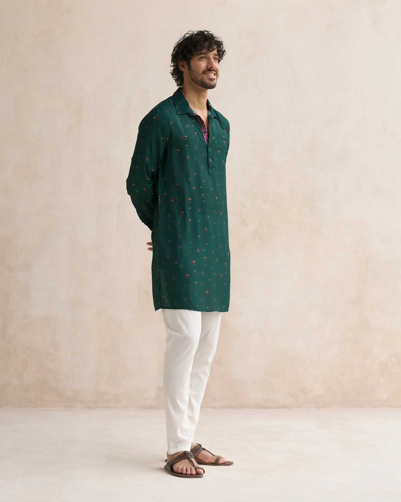 Bouquet Kurta - Teal - Image 4