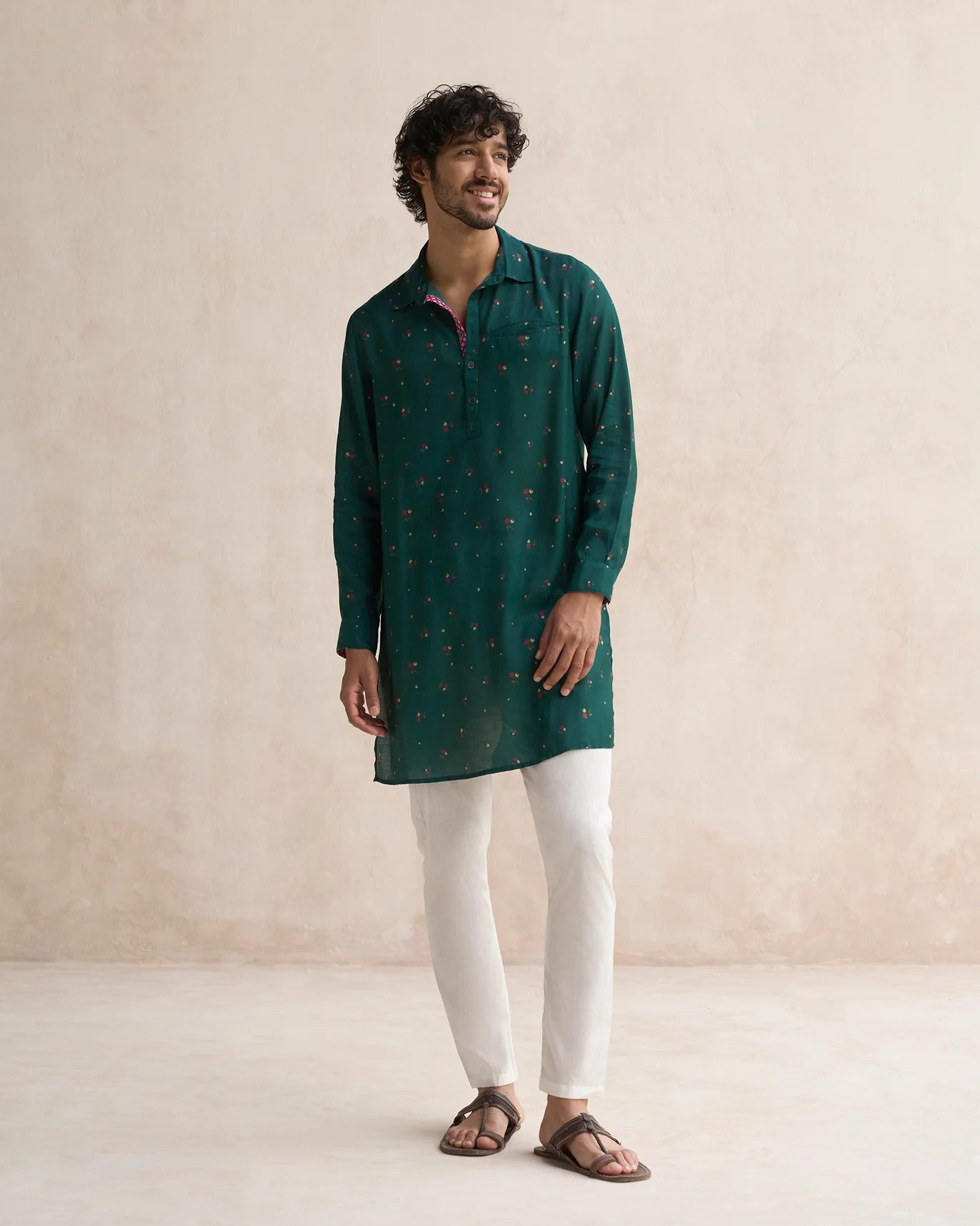 Bouquet Kurta - Teal - Image 6