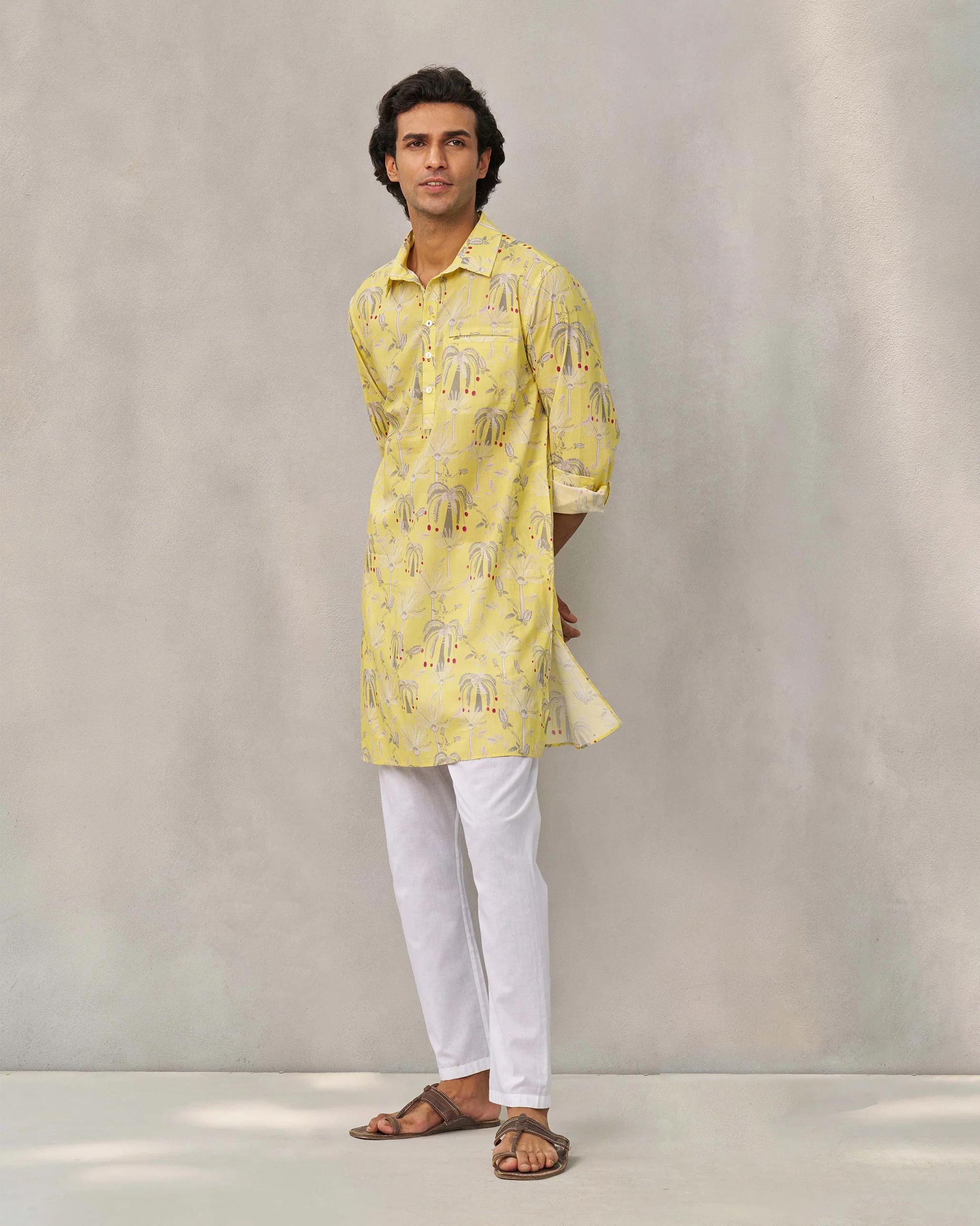 Bouquet Kurta - Yellow - Image 4