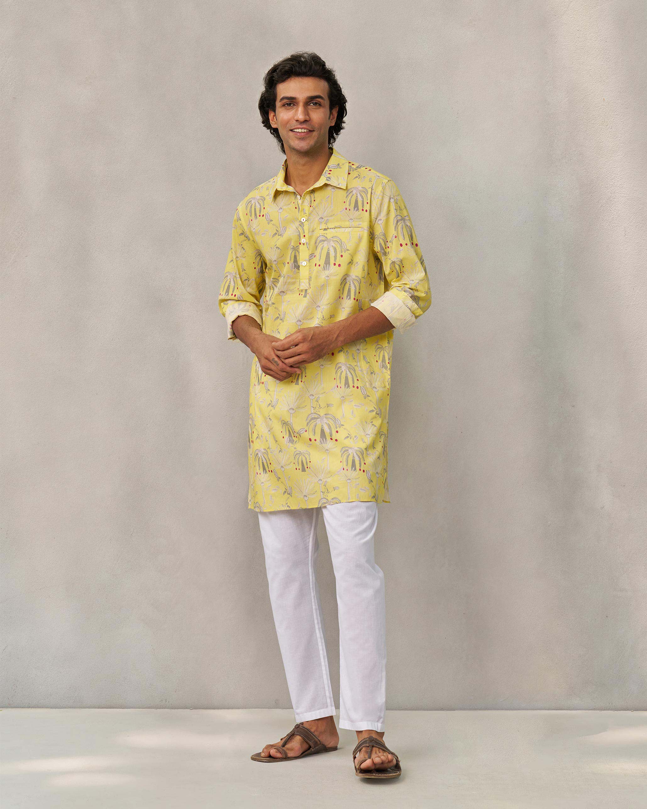 Bouquet Kurta - Yellow - Image 6