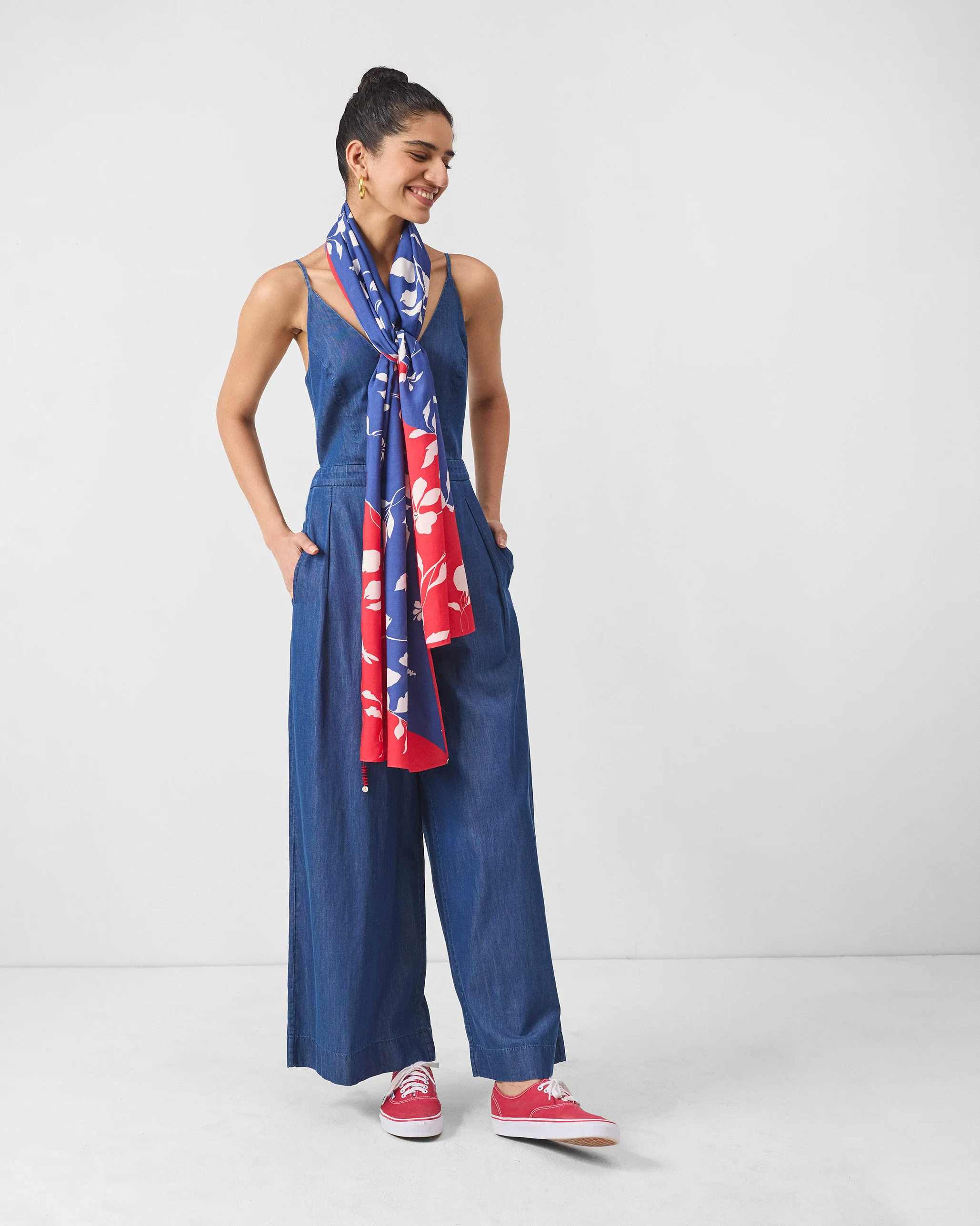 Bow Jumpsuit - Denim - Image 6