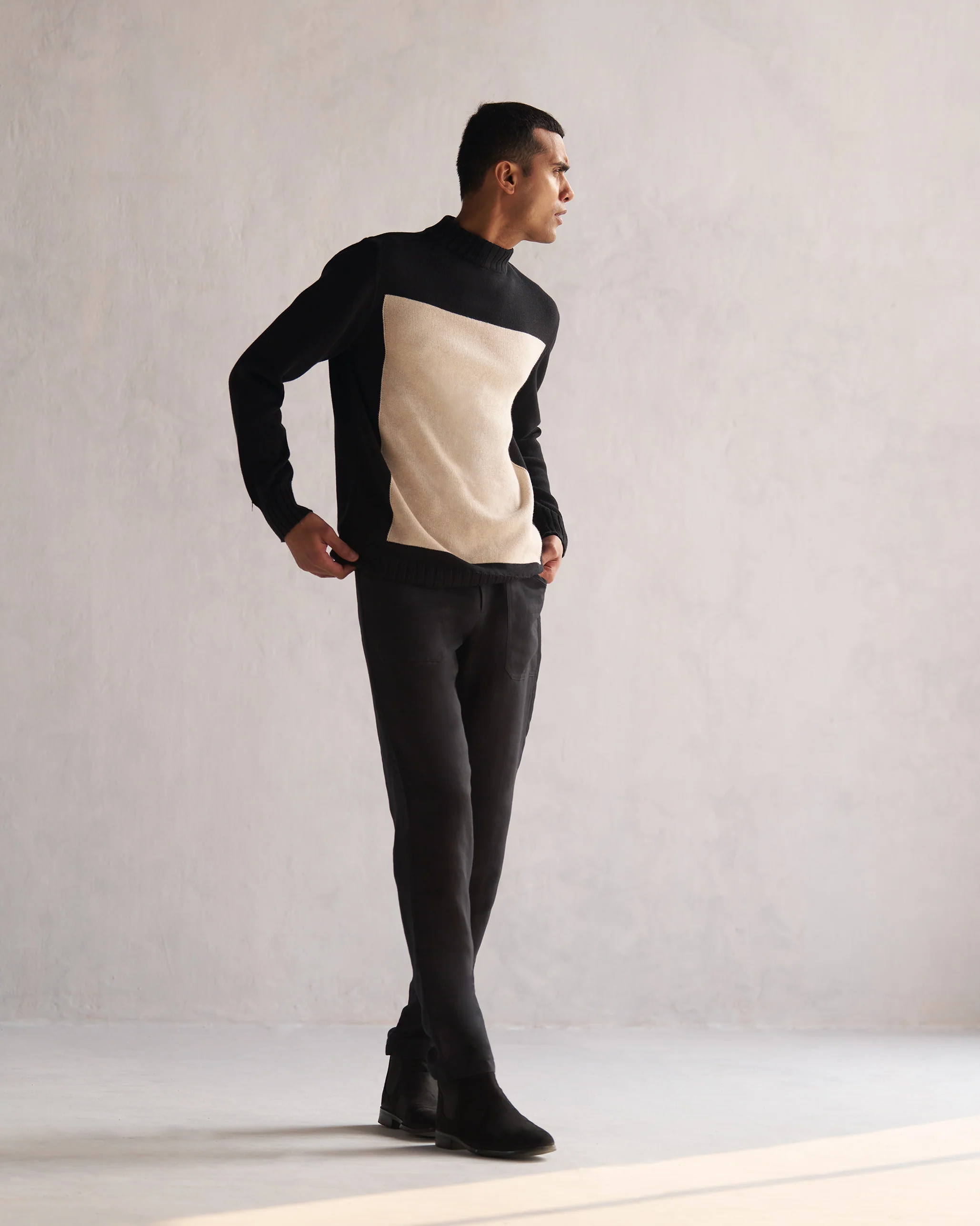 Boxed Sweater - Black - Image 4