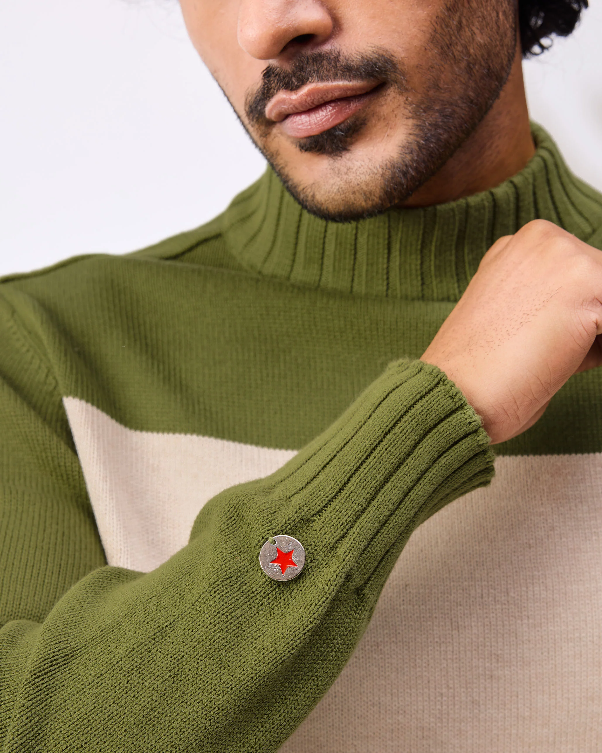 Boxed Sweater - Olive & Oatmeal - Image 5