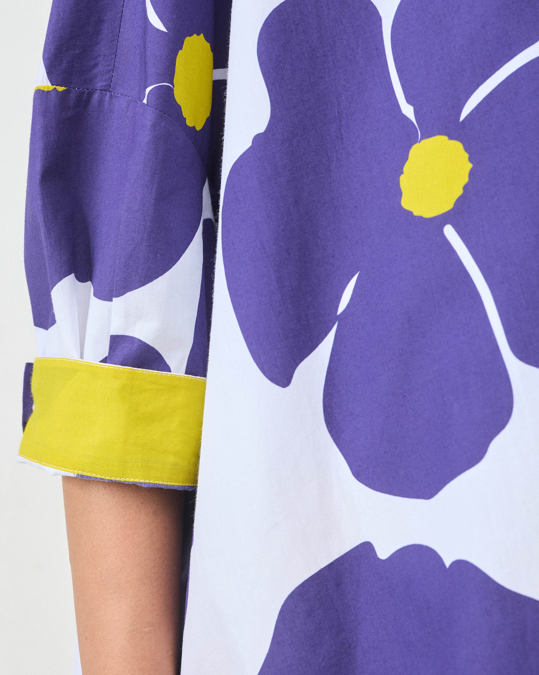 Boxy Shirt - Purple & White Print - Image 6