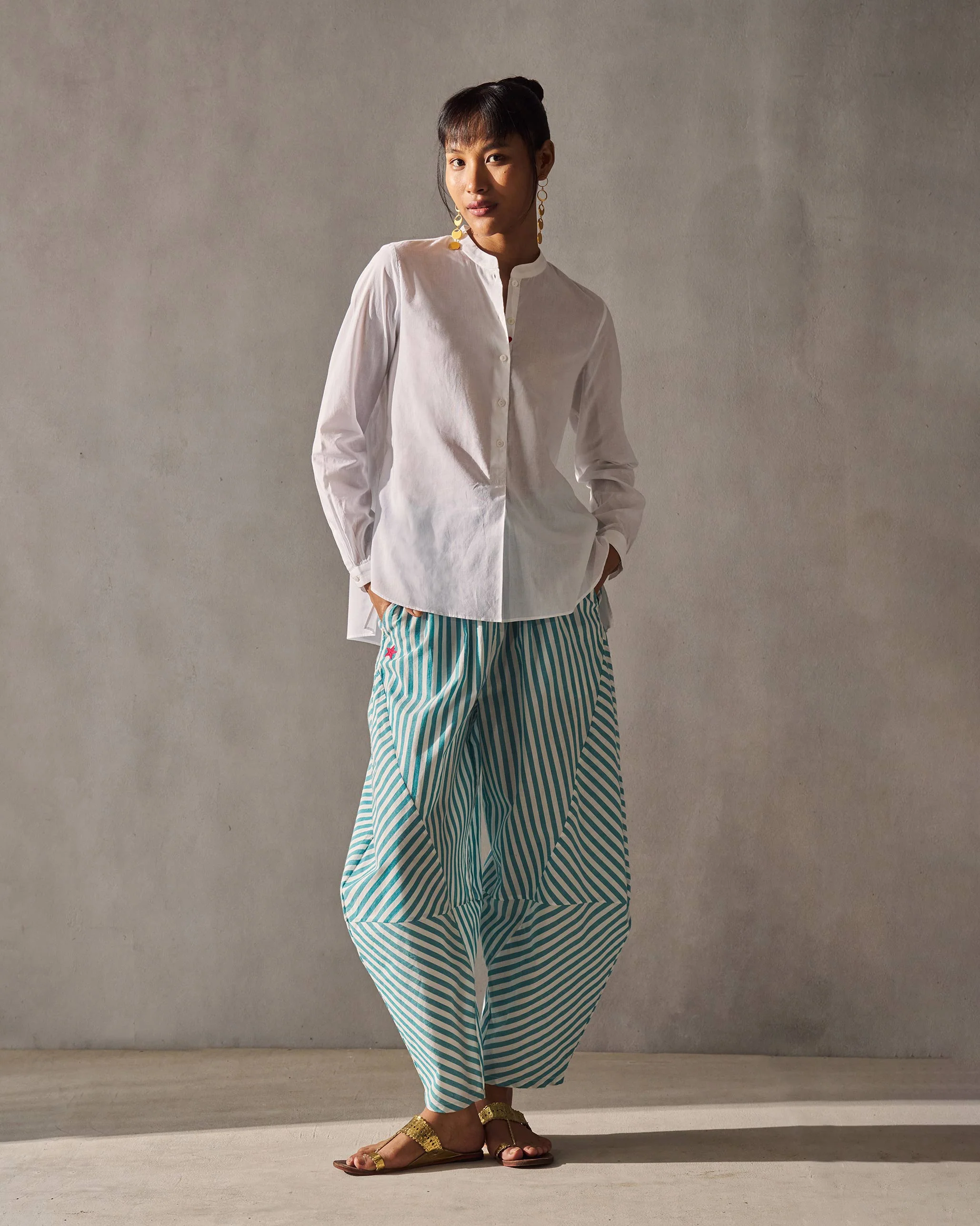 Breeze Pants - Teal & Ivory - Image 6