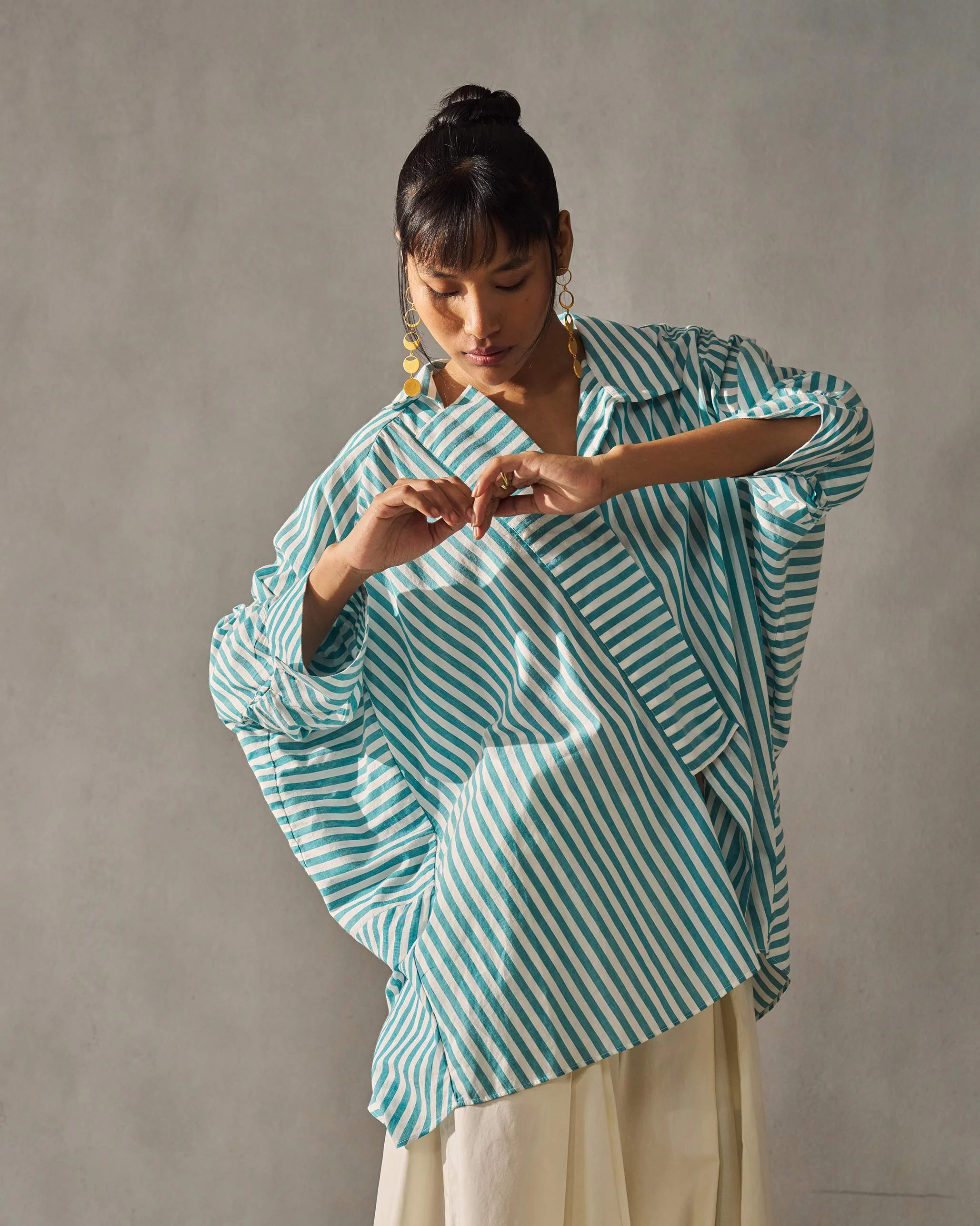 Breeze Shirt - Teal & Ivory - Image 3