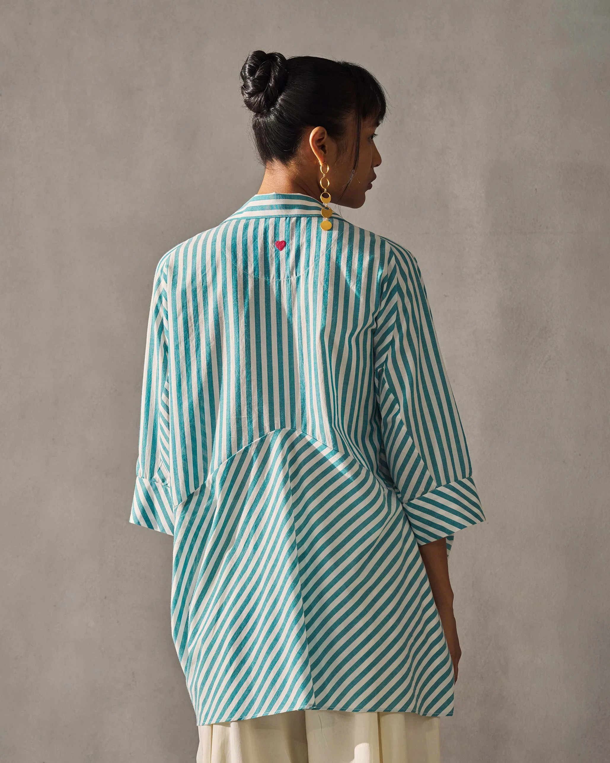 Breeze Shirt - Teal & Ivory - Image 4