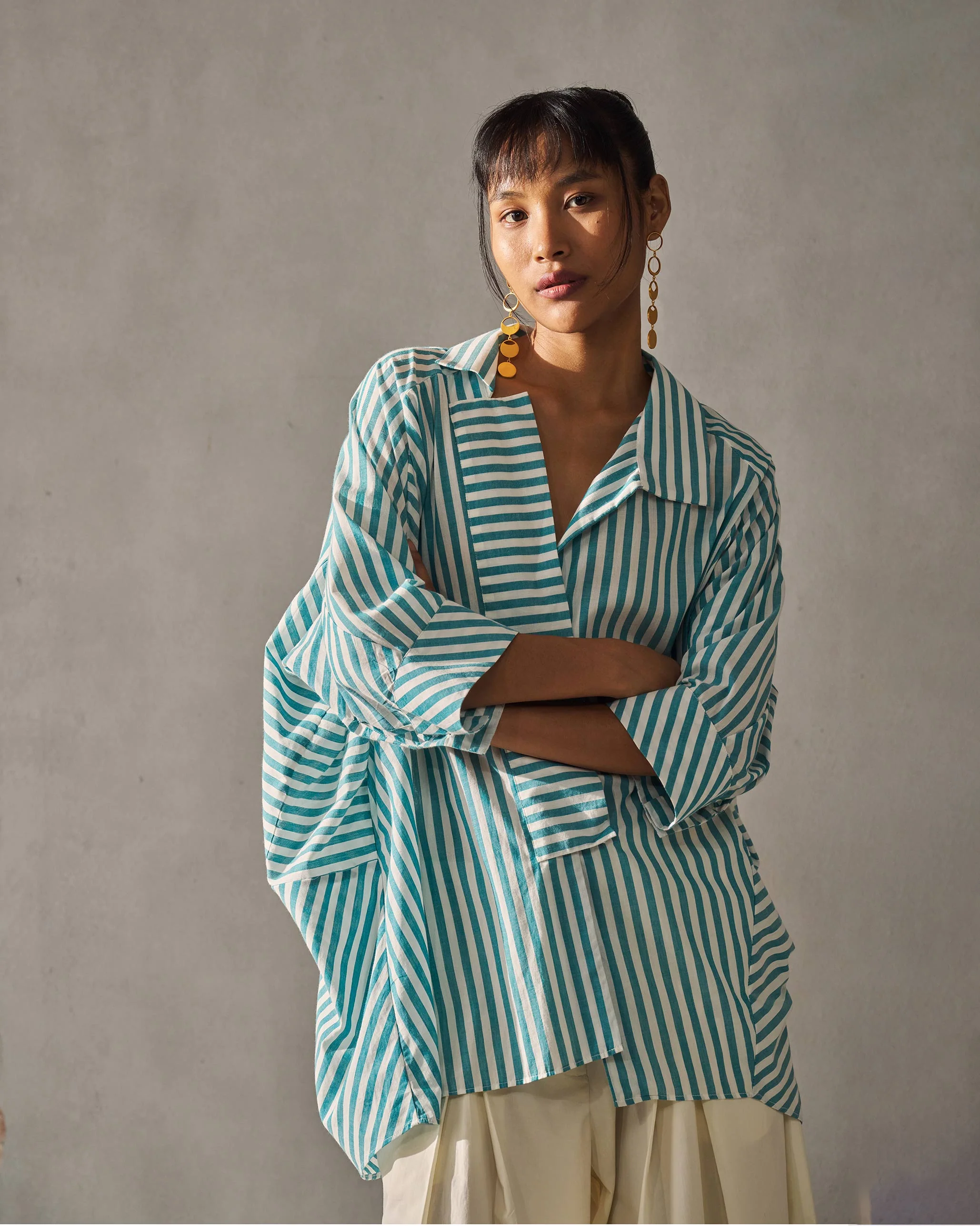 Breeze Shirt - Teal & Ivory - Image 5