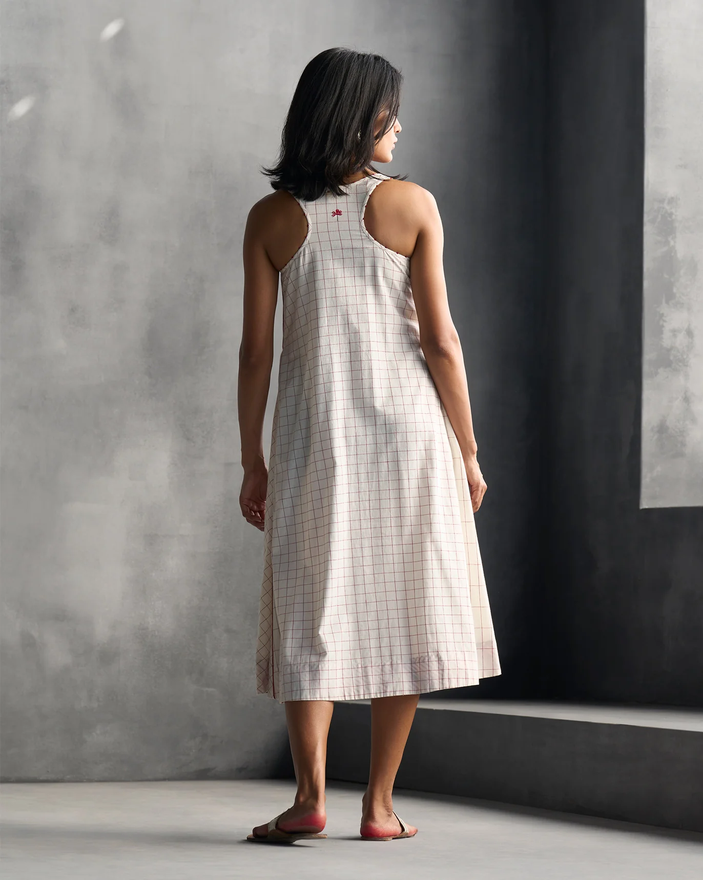 Burma Racerback Dress - White & Red - Image 4