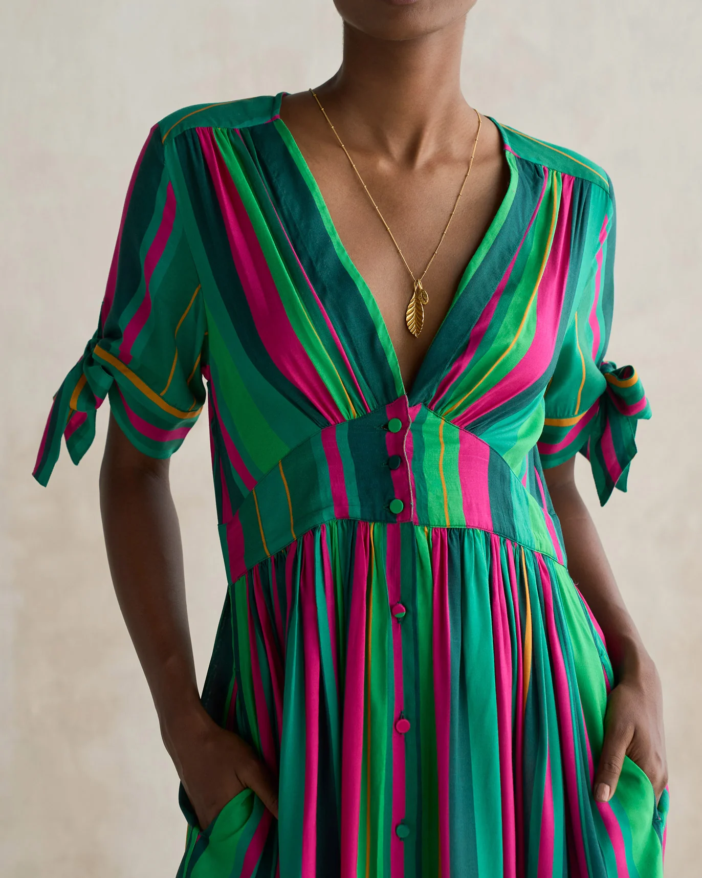 Button Down Dress - Multi - Image 3