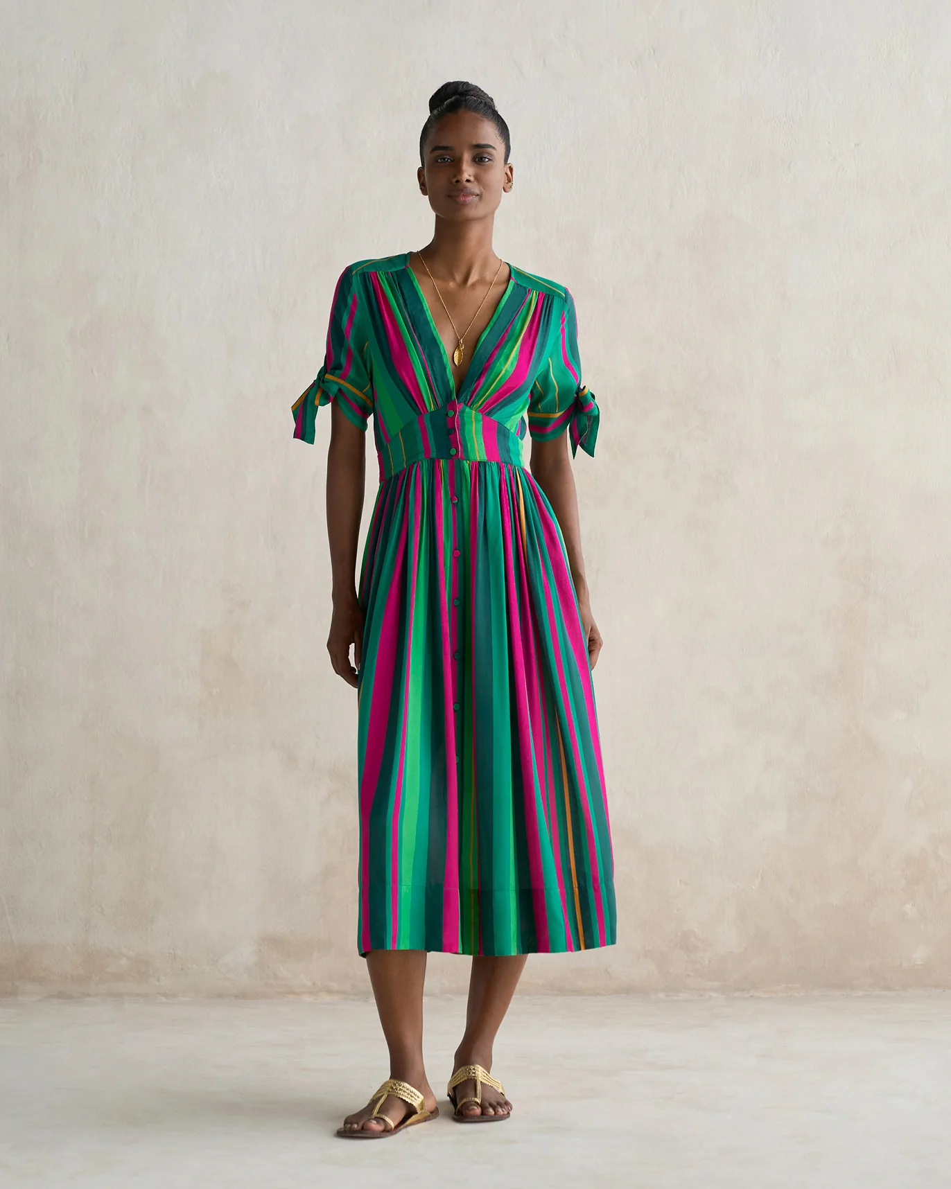 Button Down Dress - Multi - Image 5