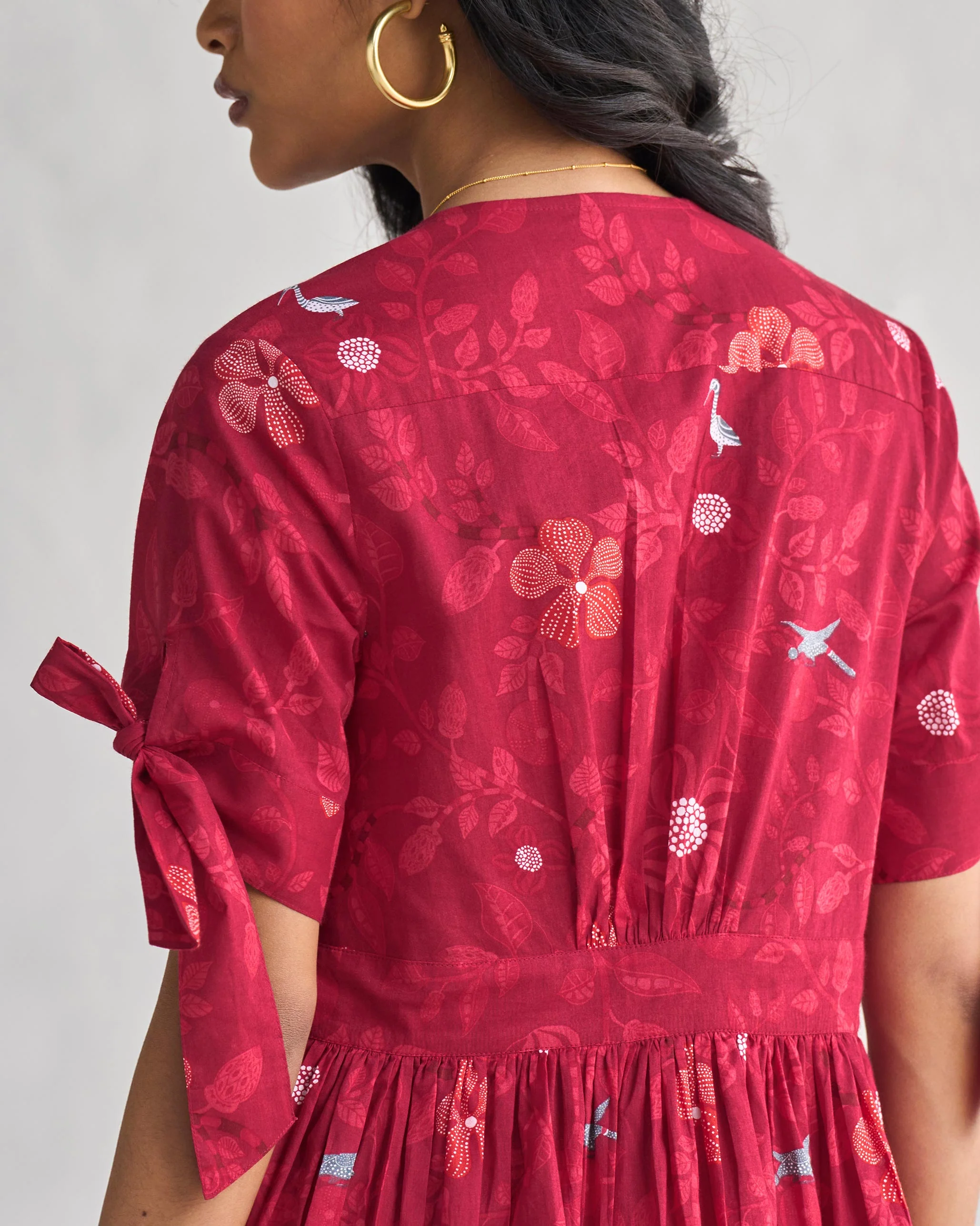 Button Down Dress - Red - Image 3