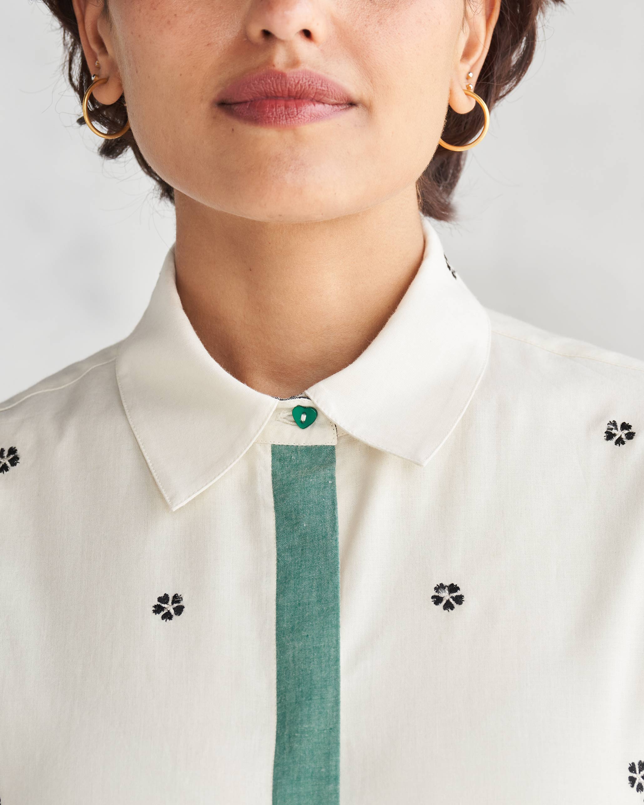 Button Front Dress - Ivory - Image 2