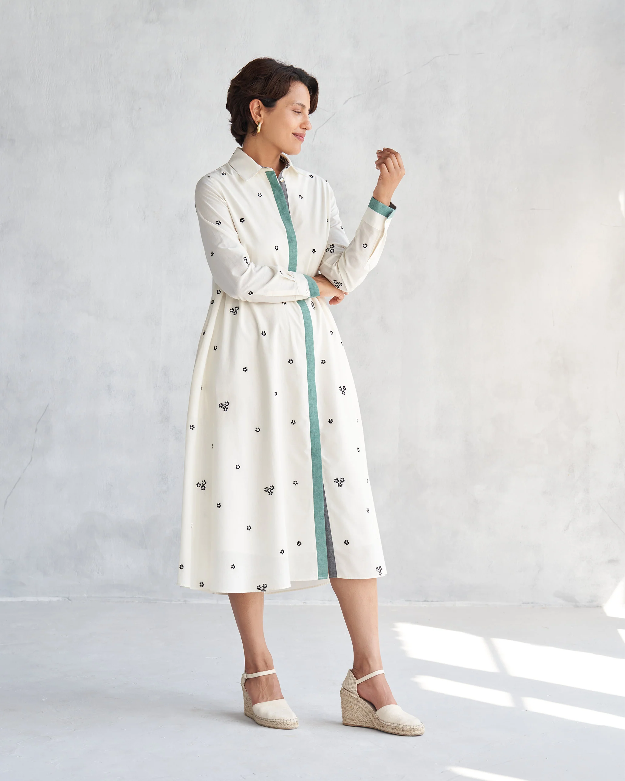 Button Front Dress - Ivory - Image 3