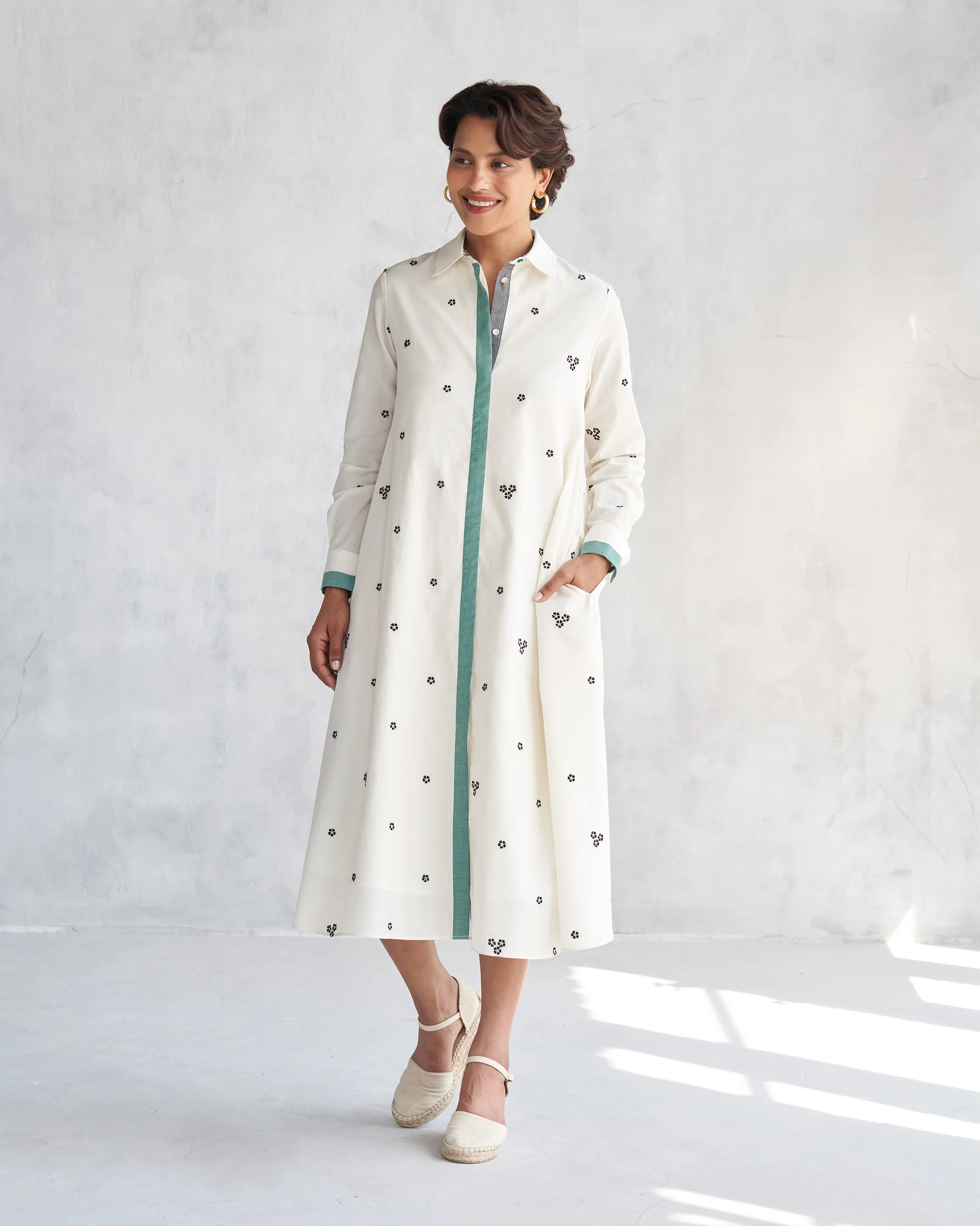 Button Front Dress - Ivory - Image 5