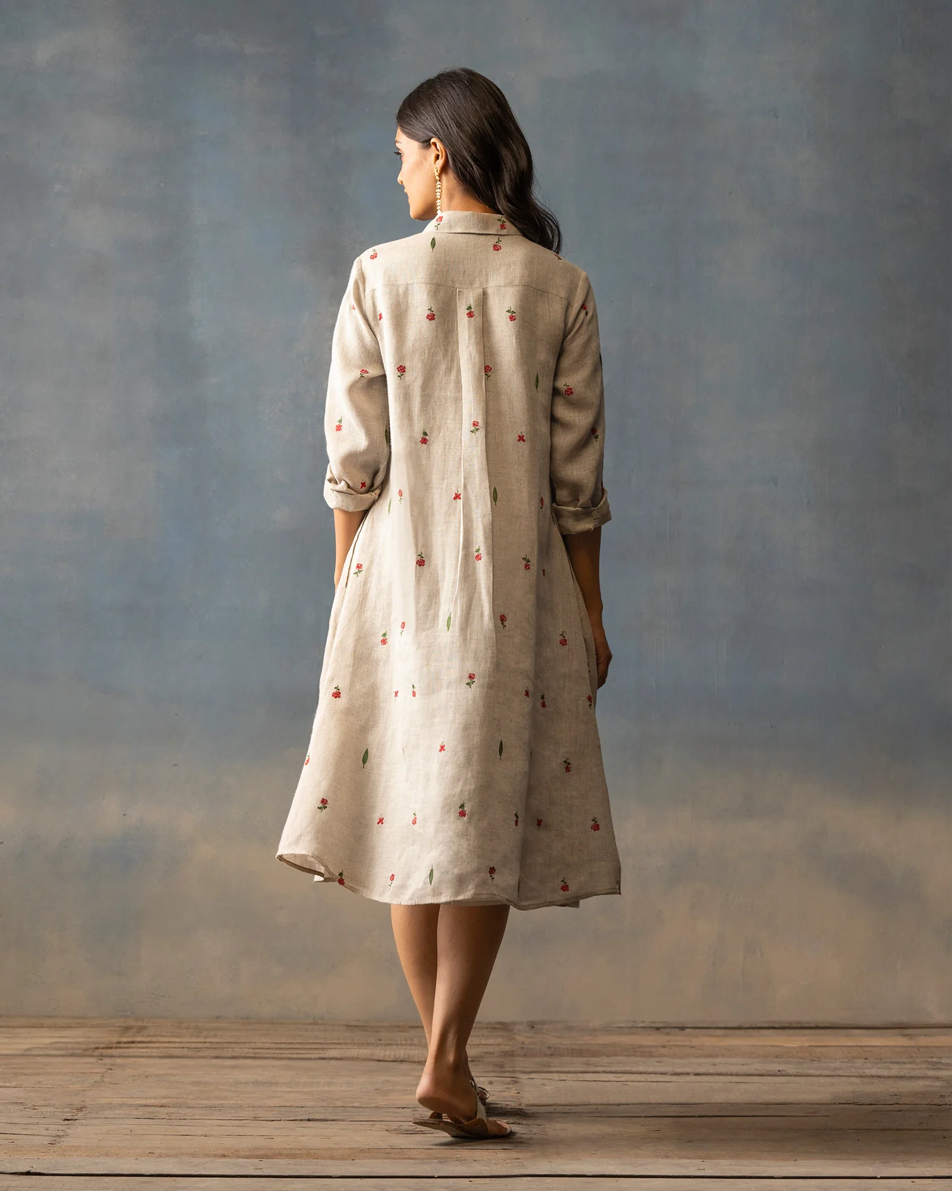 Button Front Dress - Natural - Image 4