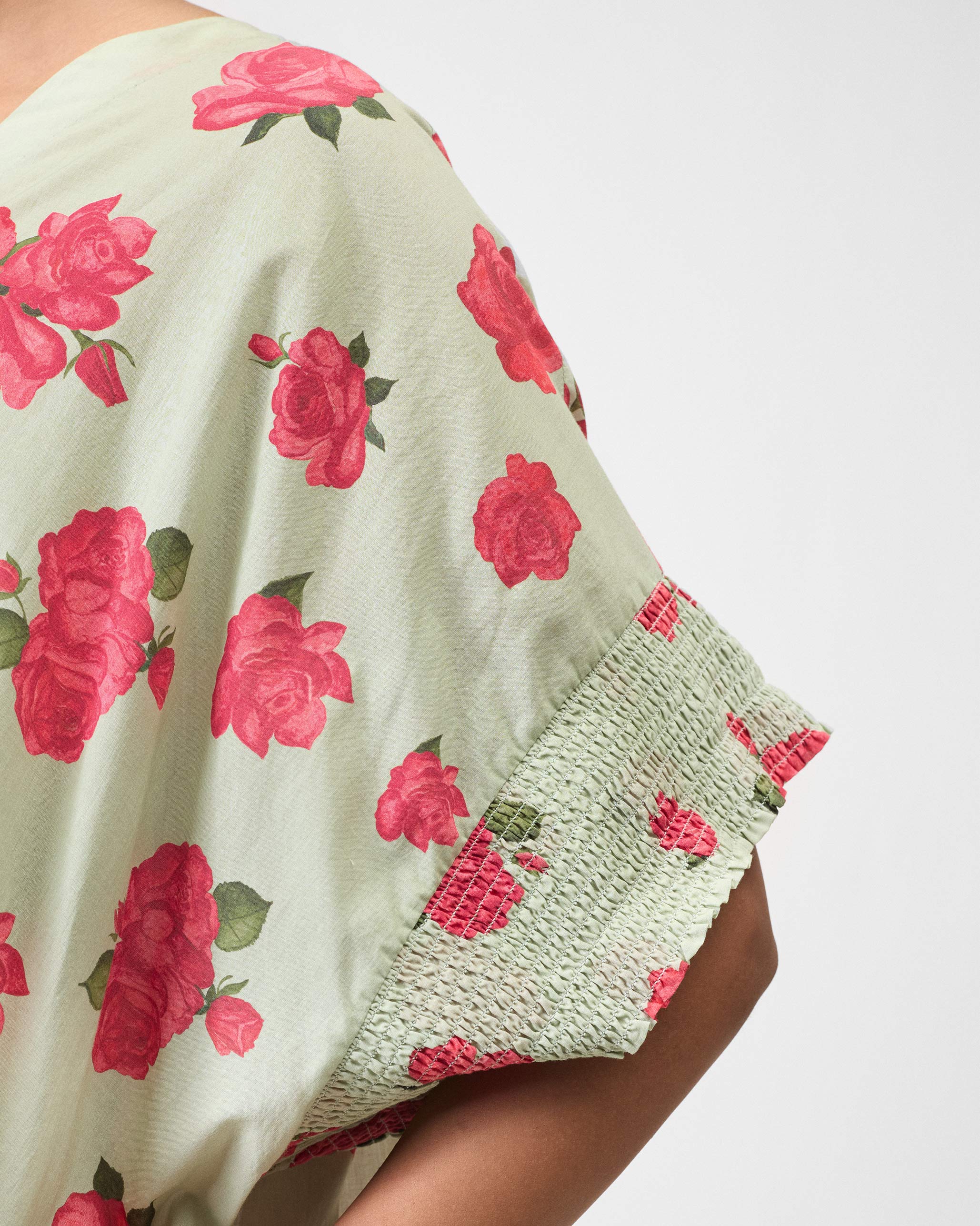 Calicut Kurta - Mint & Watermelon Print - Image 6