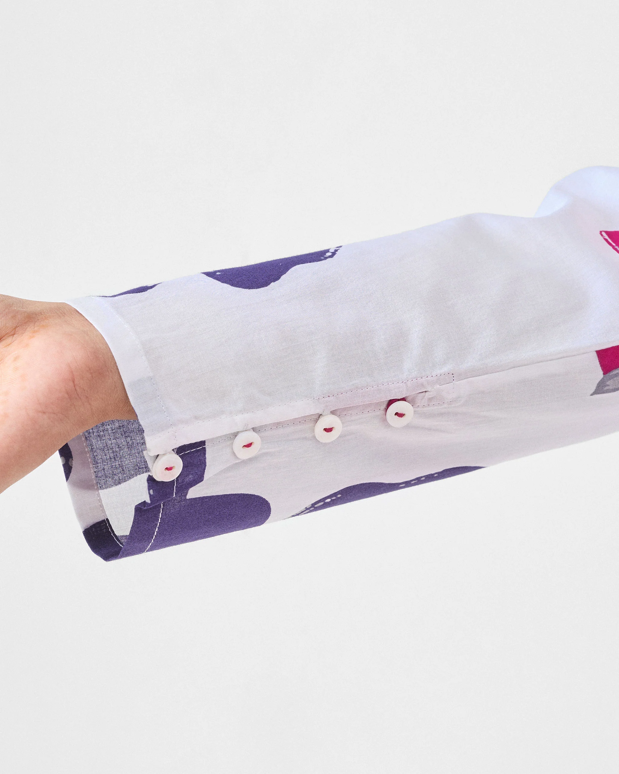 Calicut Top - White & Purple Printed - Image 4