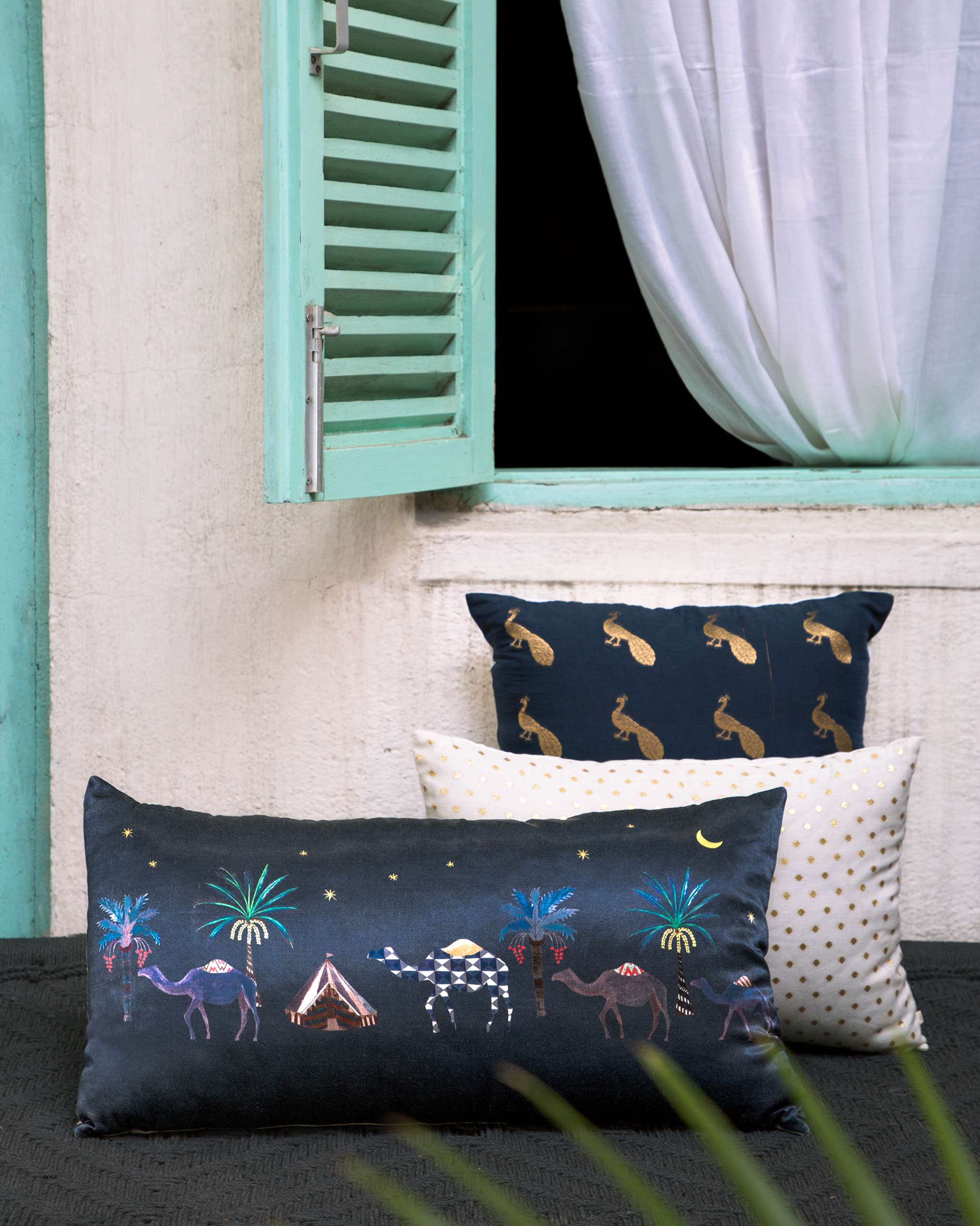 Camel Parade Lumbar Cushion Cover - Image 2