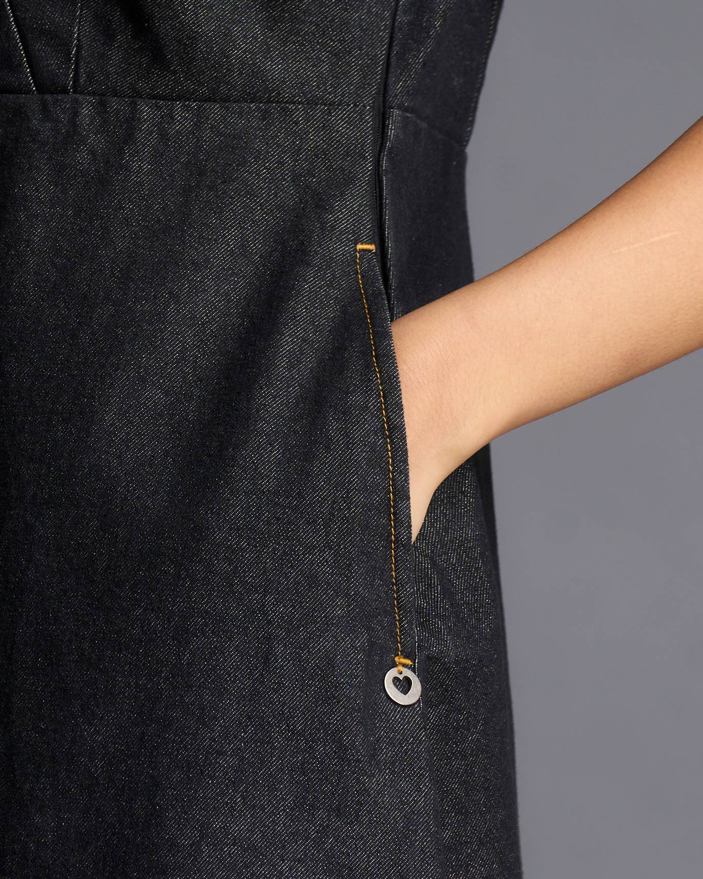 Celeste Overlap Dress - Charcoal - Image 4