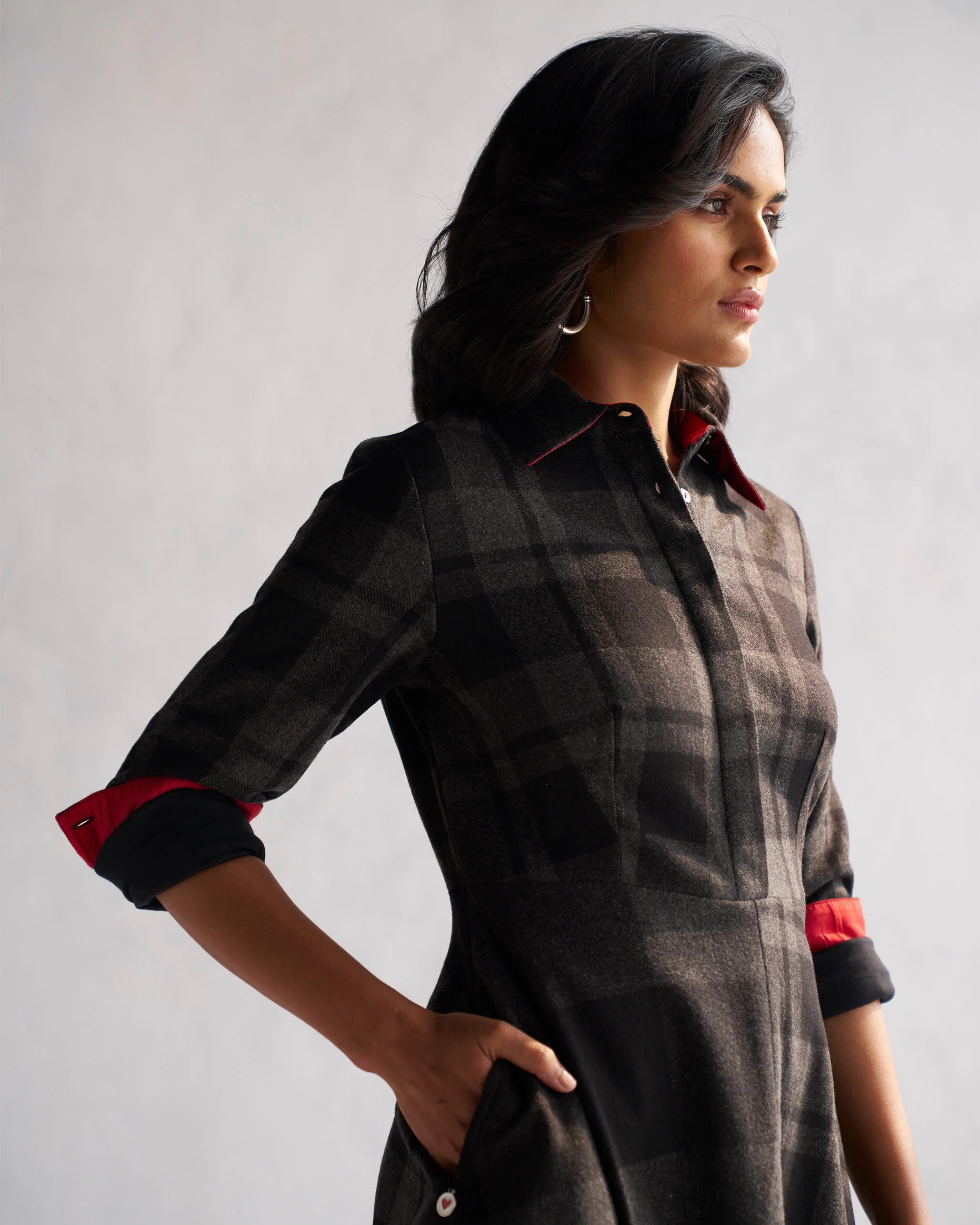 Celeste Panel Dress - Black & Grey - Image 3