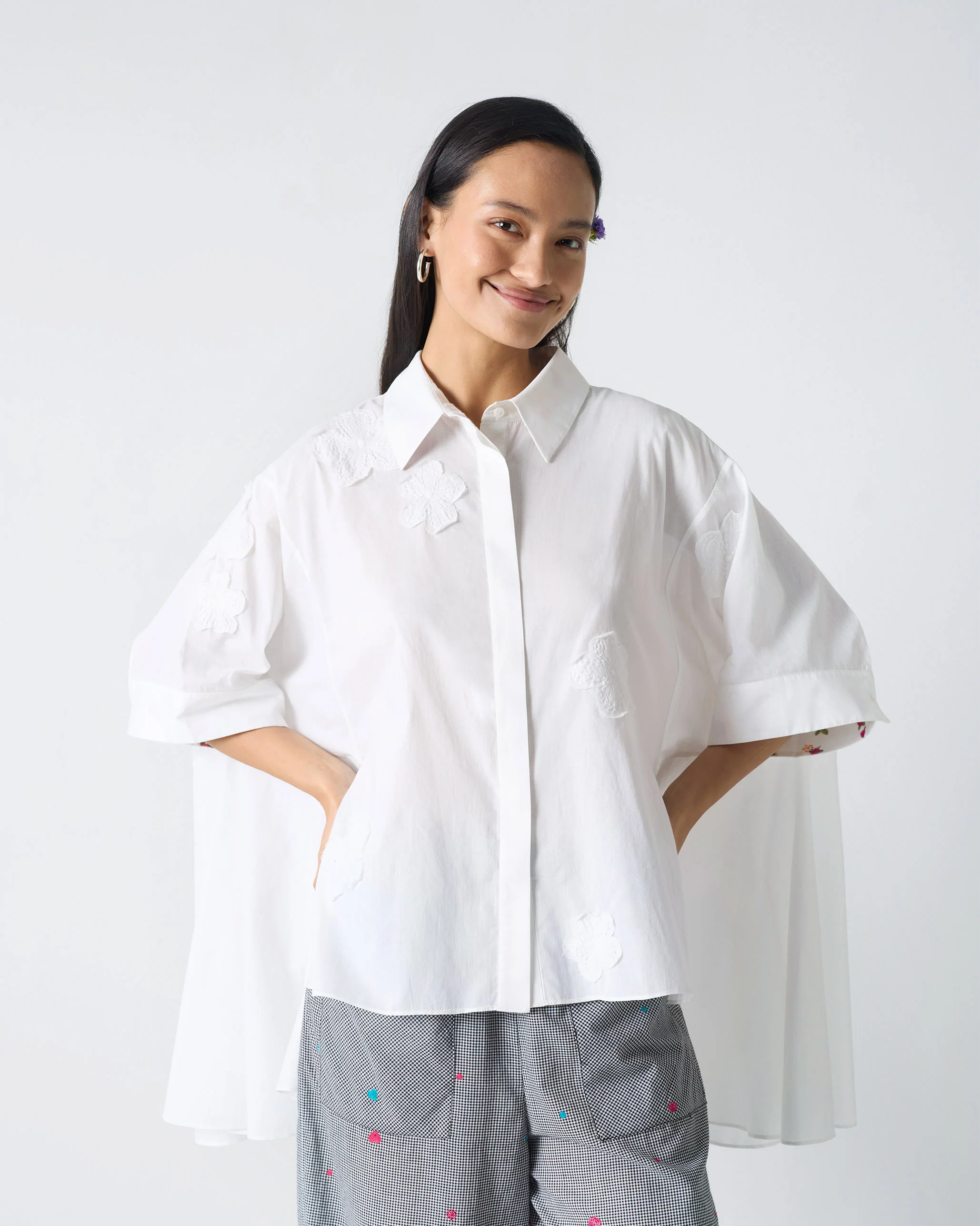 Ceylon Shirt - White Embroidery - Image 2