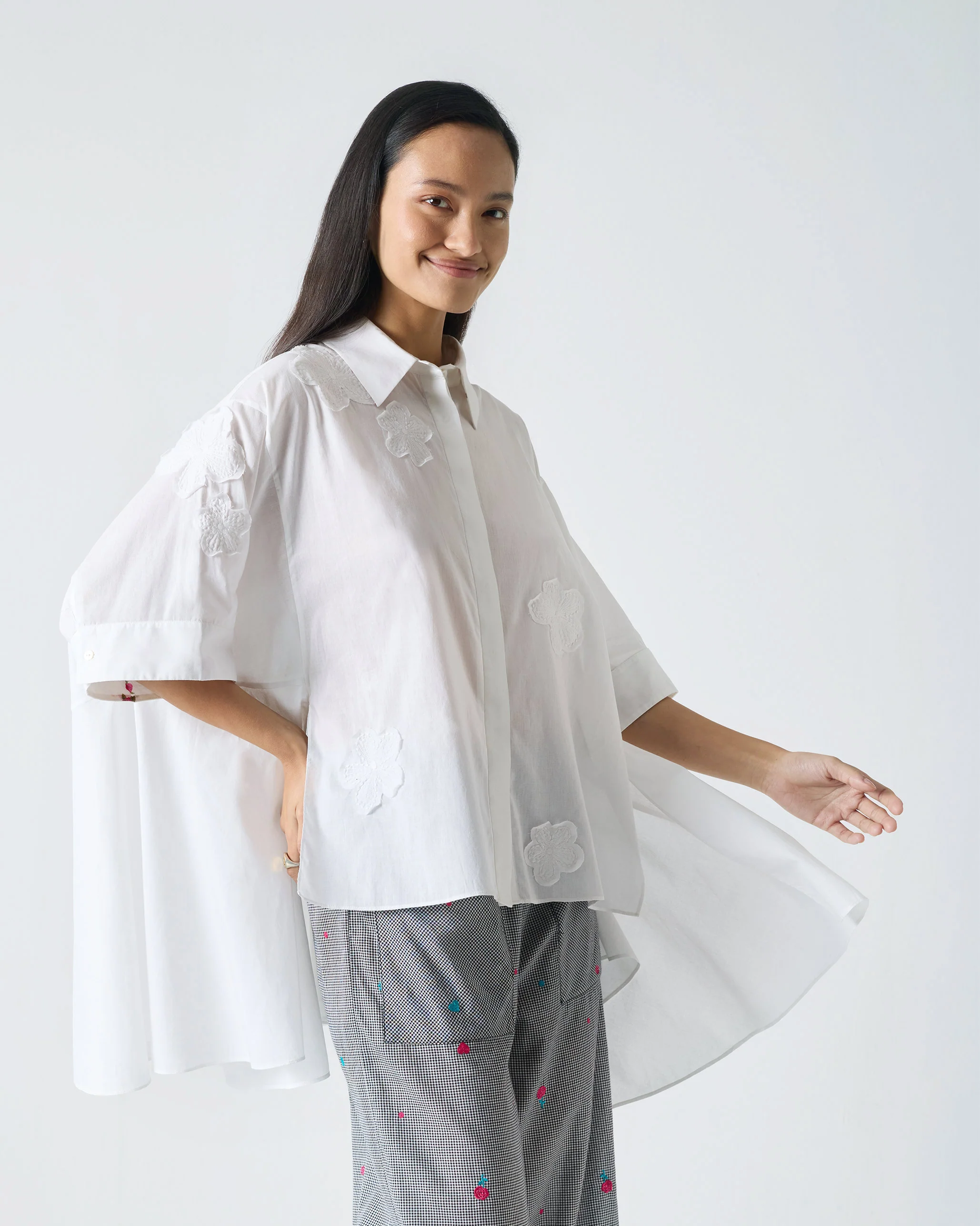 Ceylon Shirt - White Embroidery - Image 3