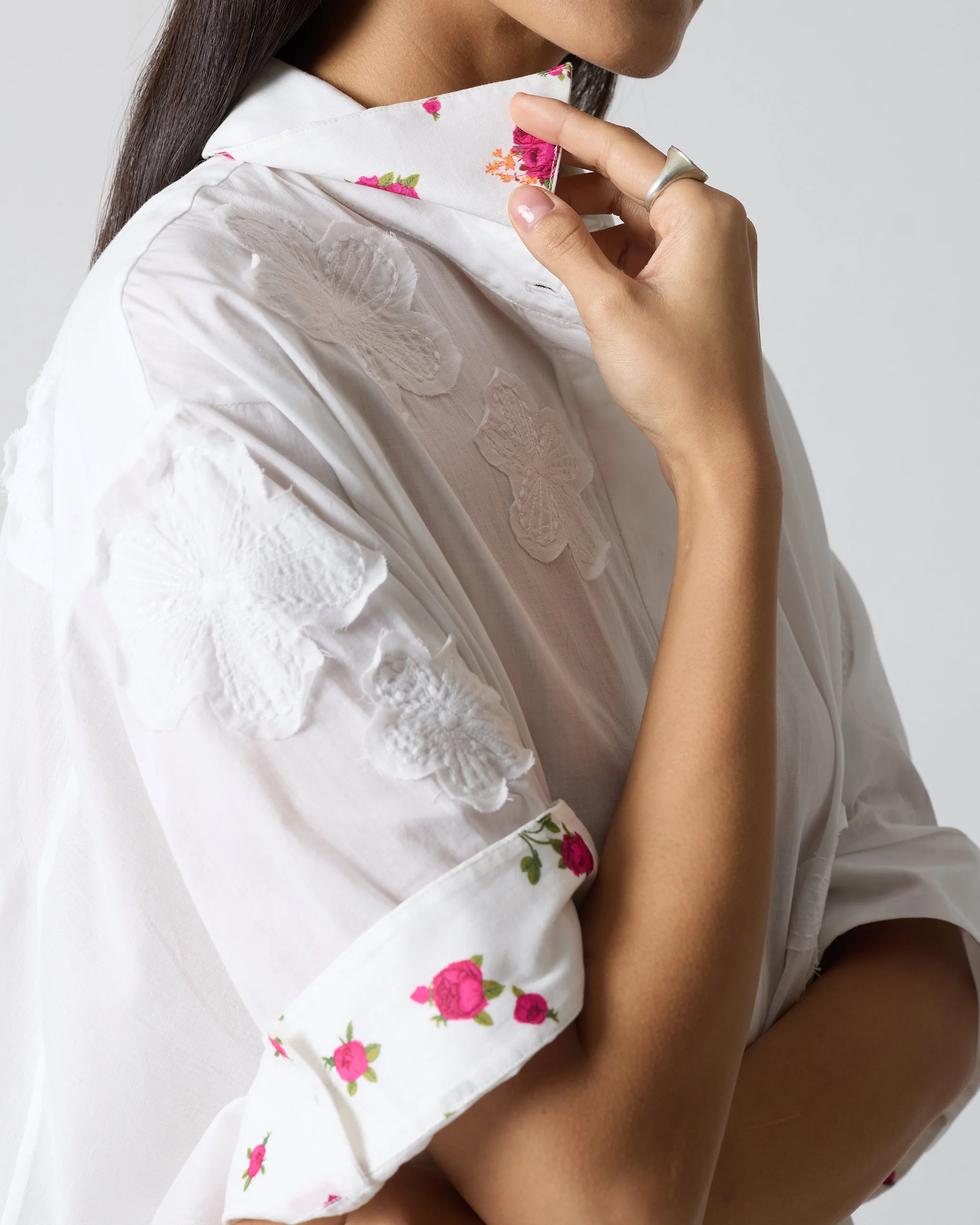Ceylon Shirt - White Embroidery - Image 6