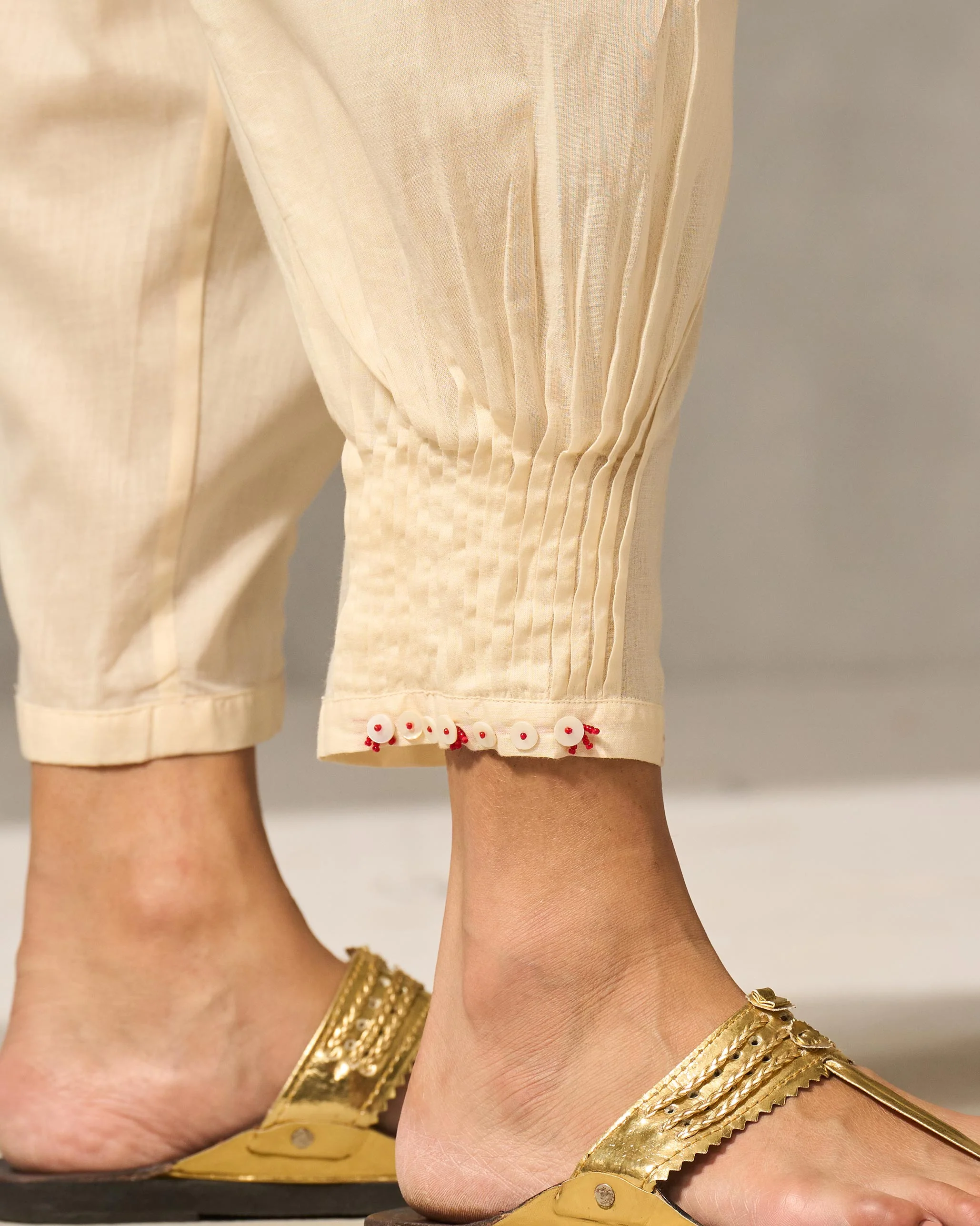 Chaand Afghan Salwar - Ivory - Image 2