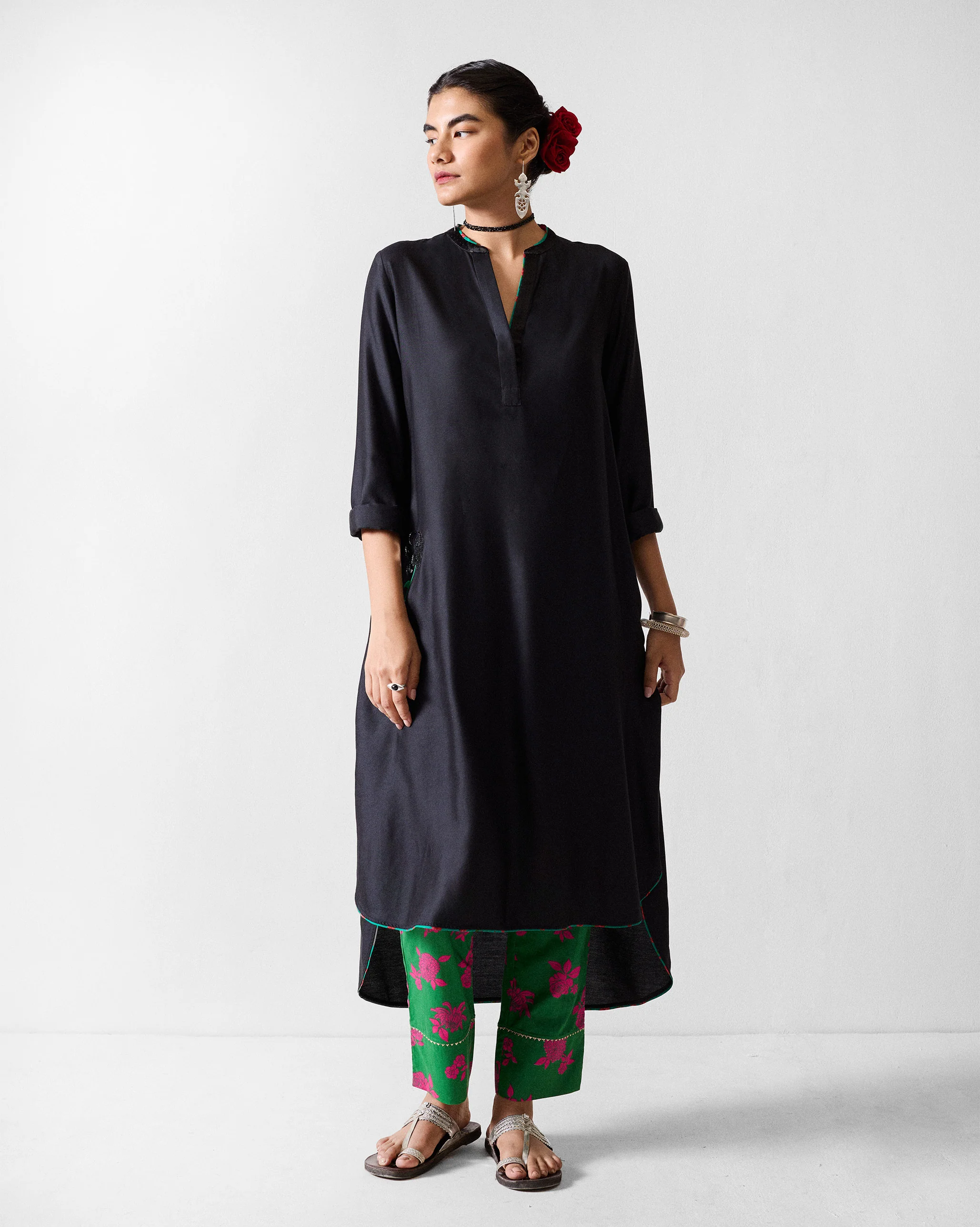 Chaand Kurta - Black - Image 2