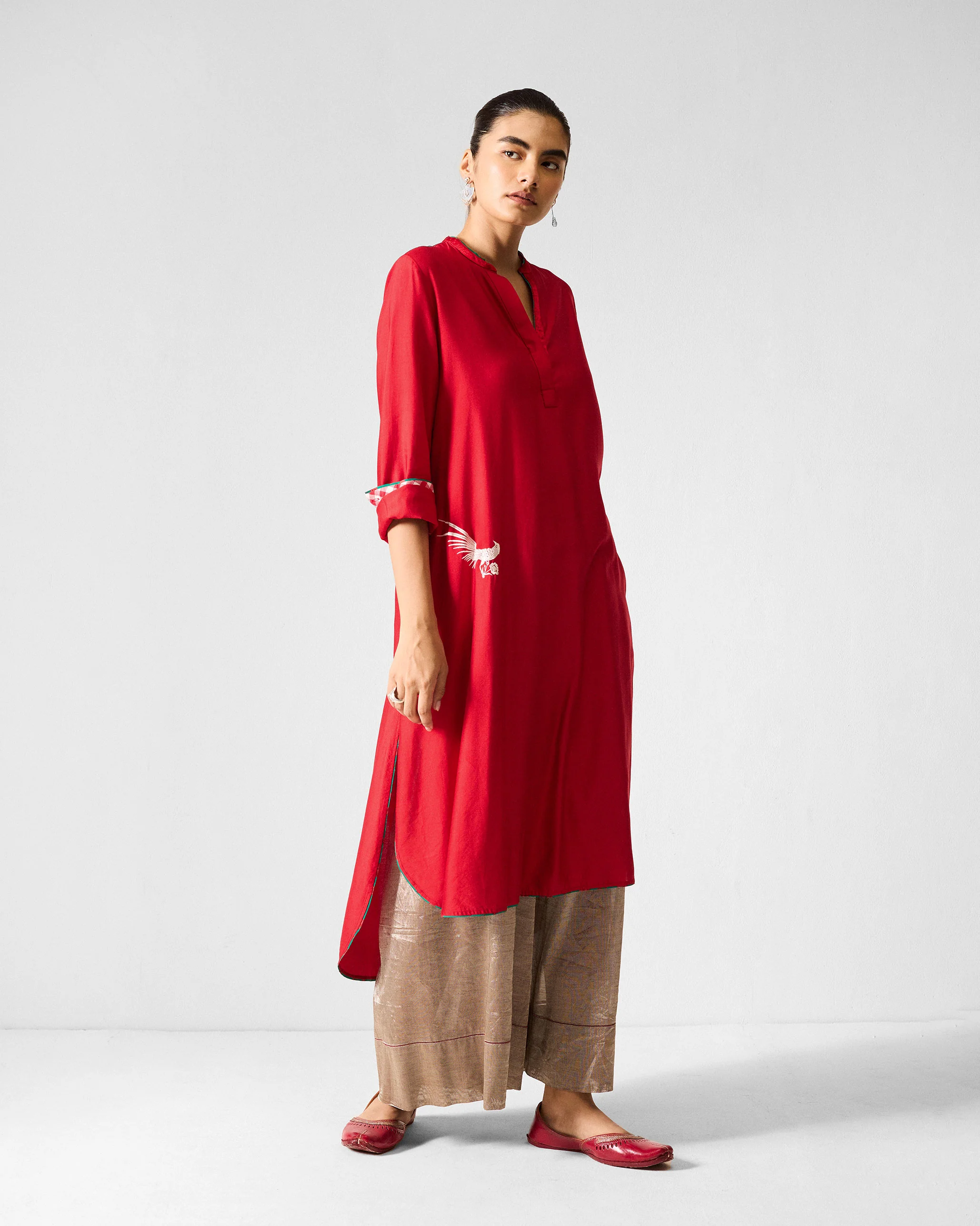Chaand Kurta - Red - Image 2
