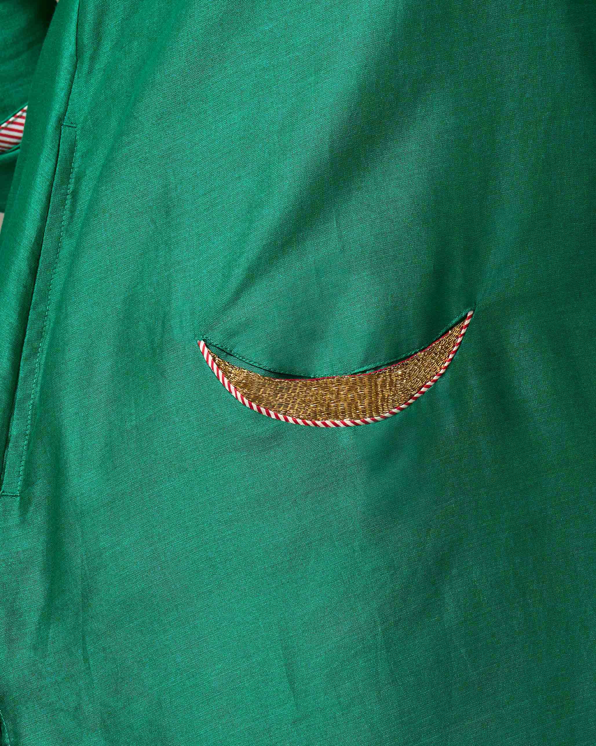 Chaand Pocket Kurta & Slip - Green - Image 4