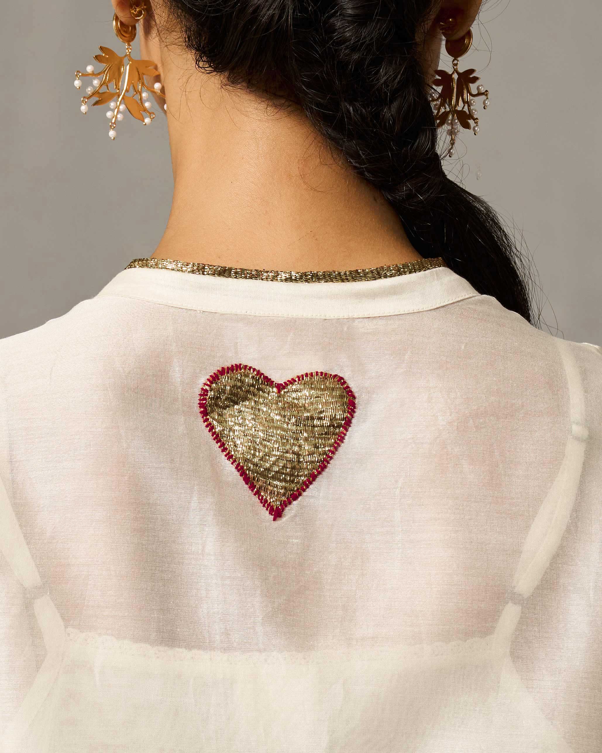 Chaand Pocket Kurta & Slip - Ivory - Image 4