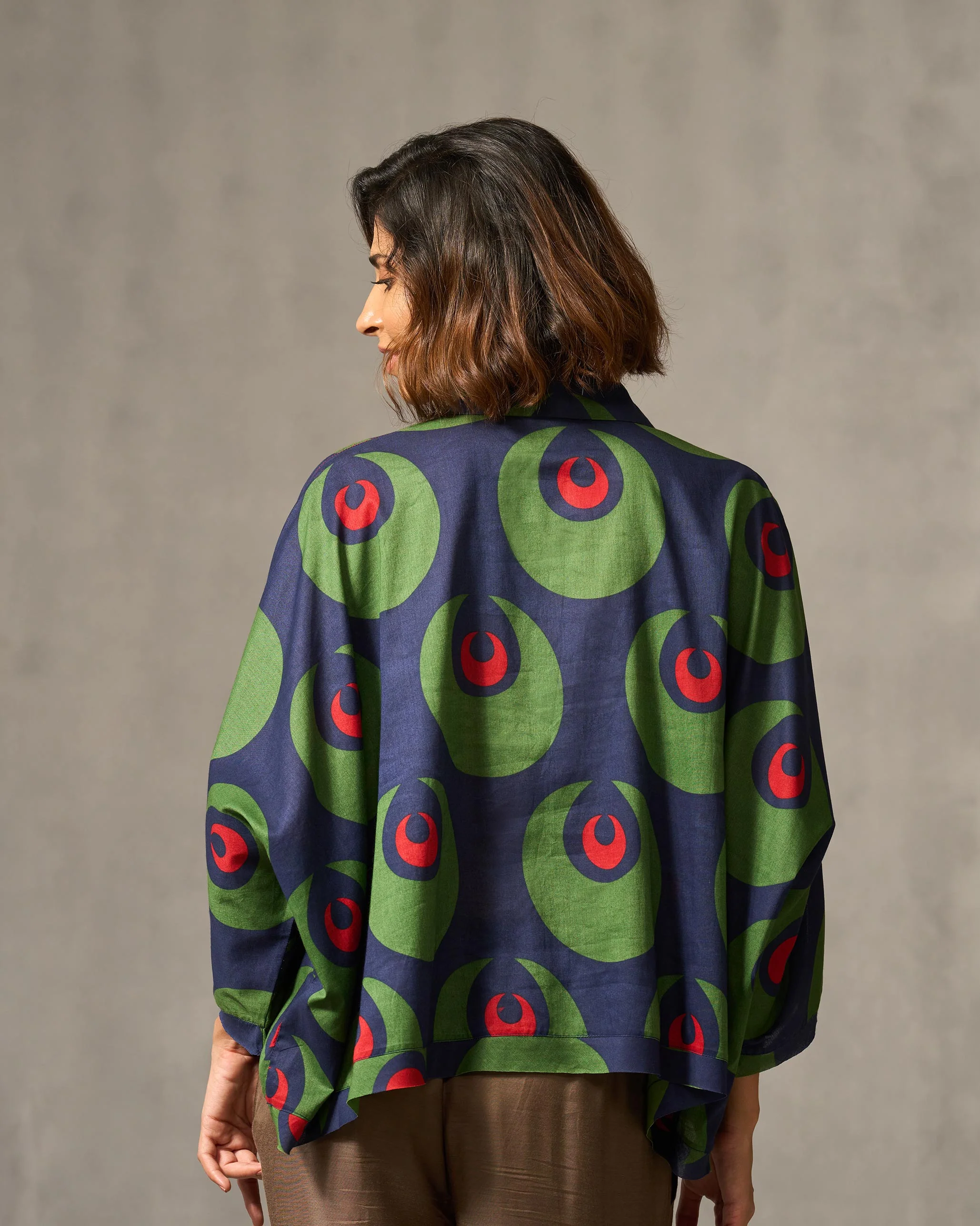Chandini Top - Navy & Green Print - Image 5
