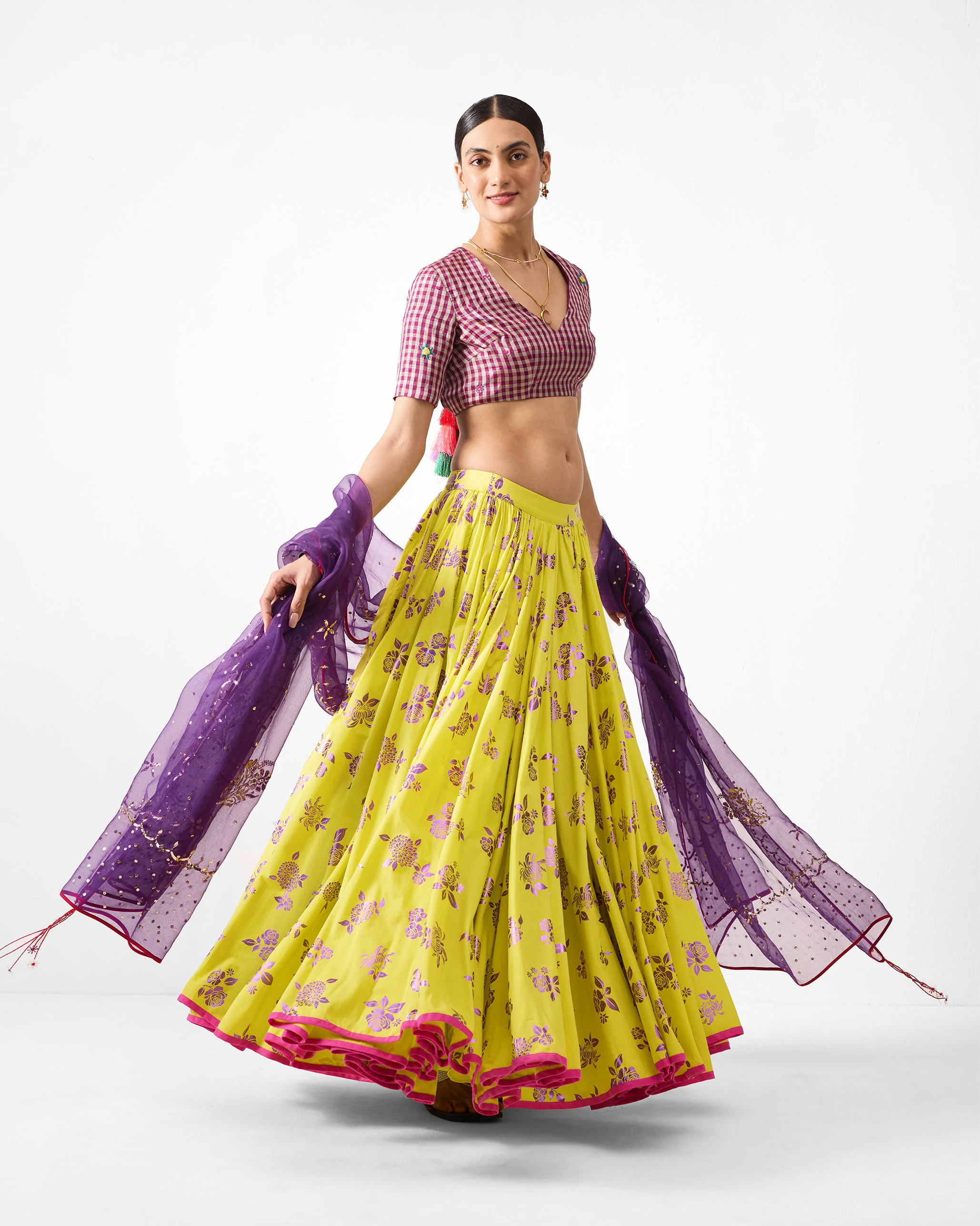 Chandni Dupatta - Purple Embroidered - Image 3