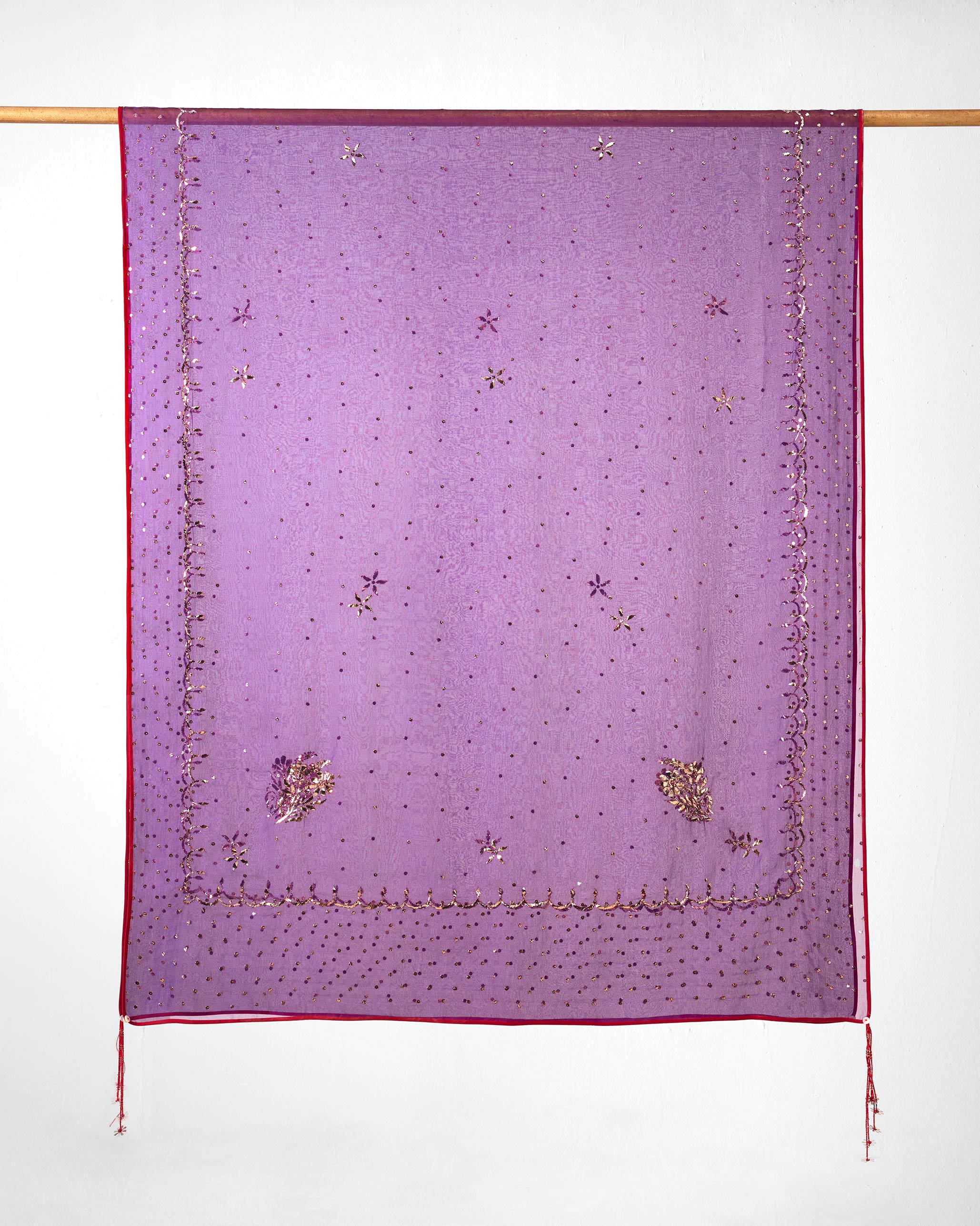 Chandni Dupatta - Purple Embroidered - Image 6