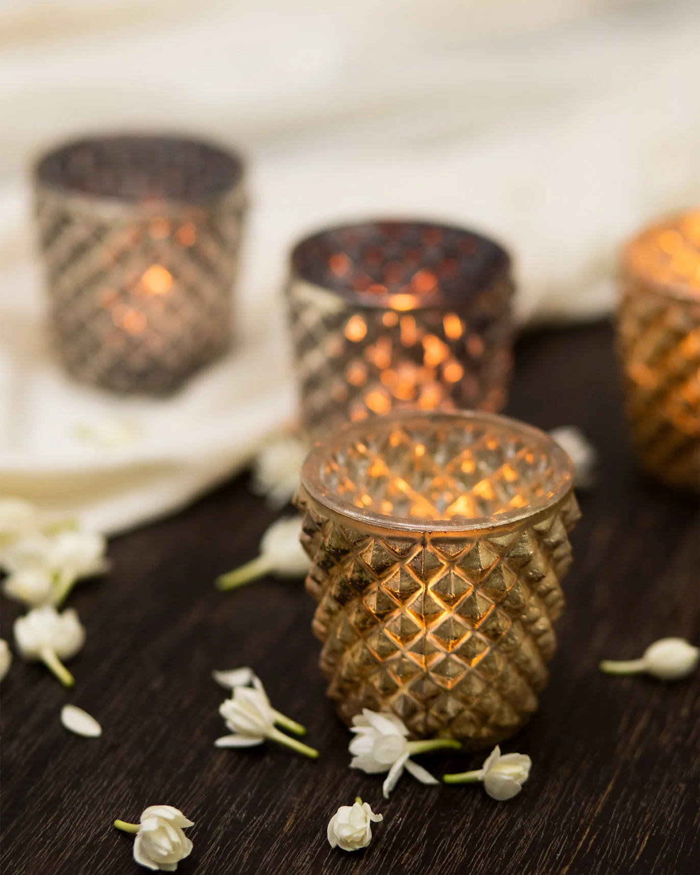 Charcoal and Gold Votive (Set of 4) - Image 4