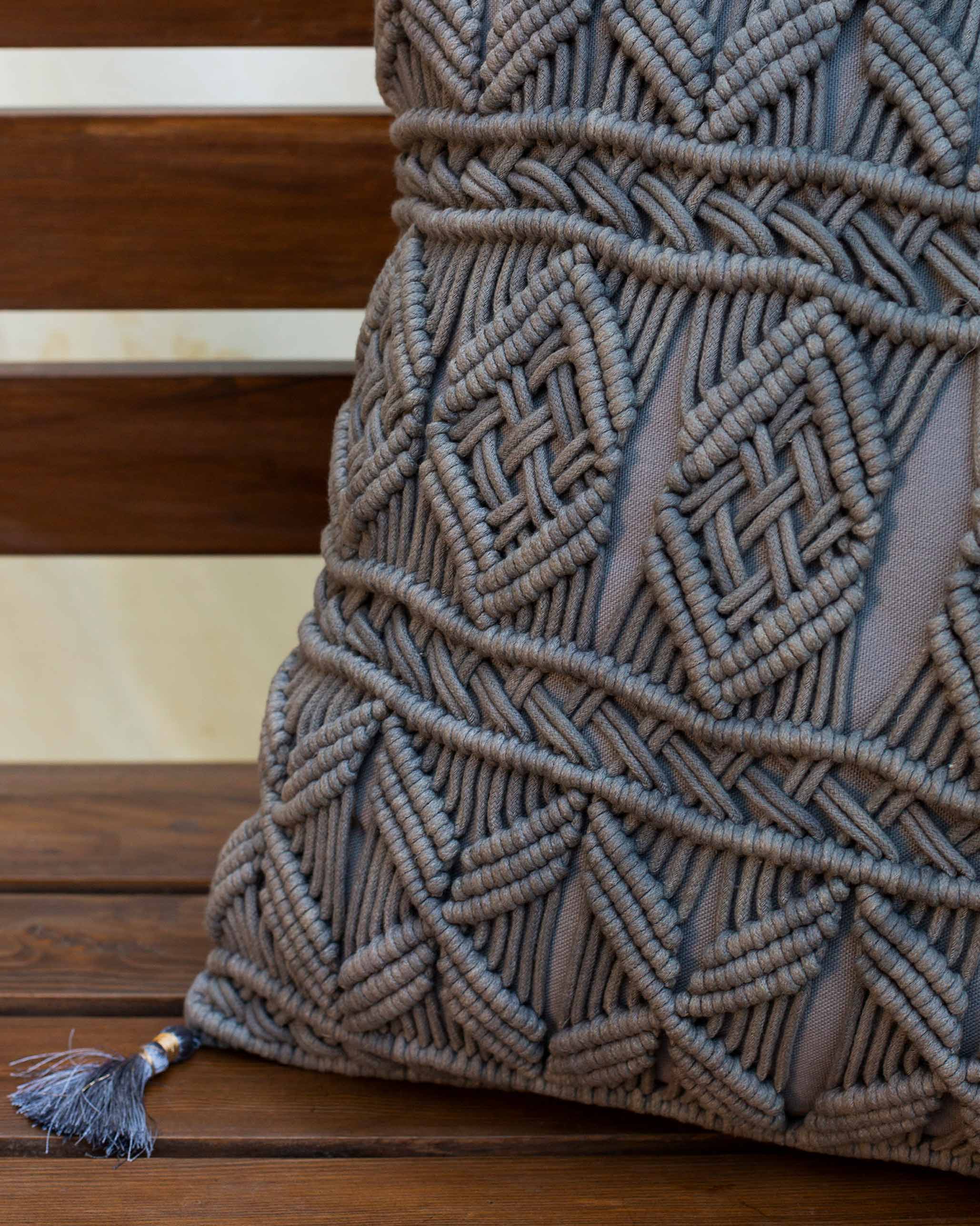 Charcoal Macrame Cover - Image 3