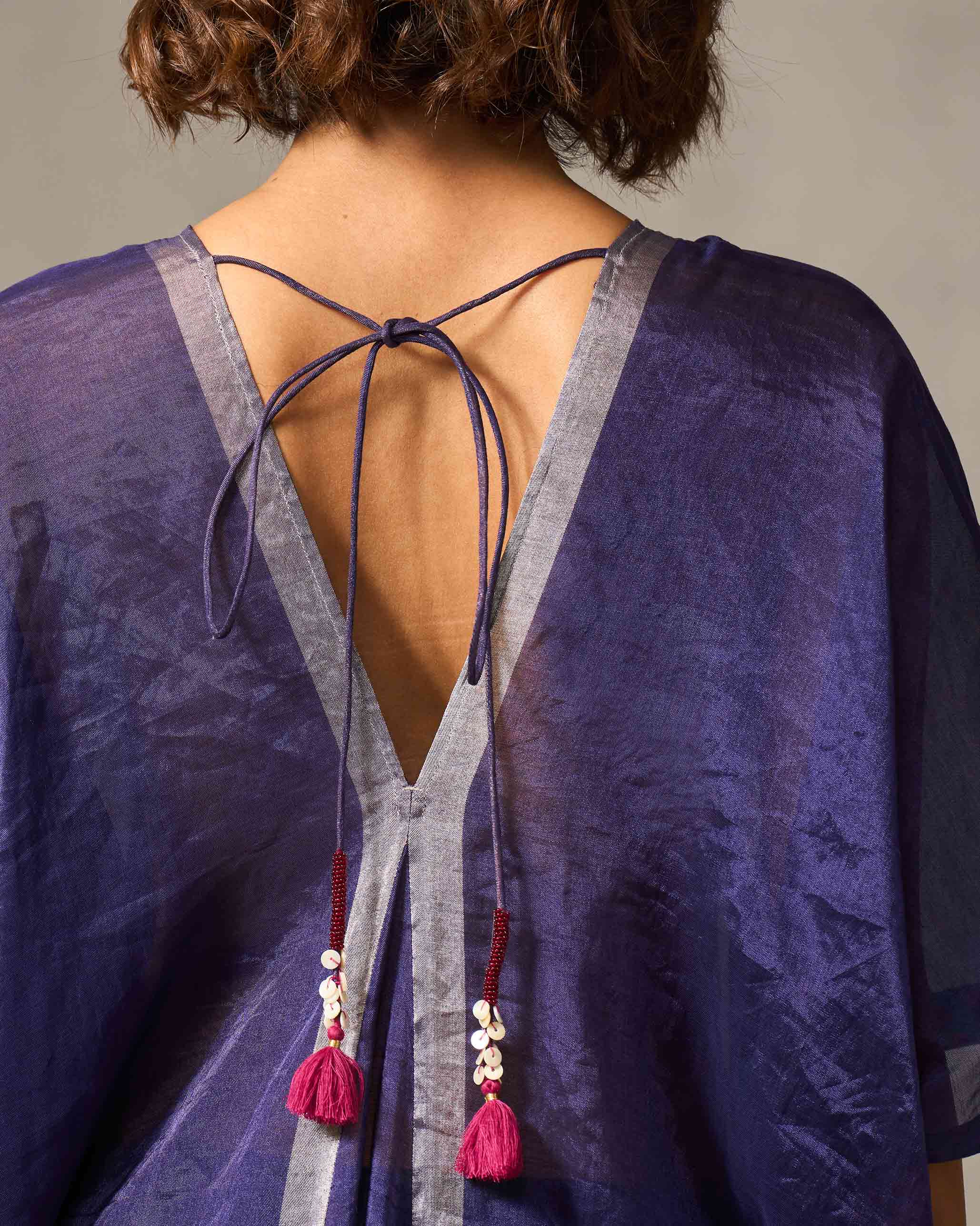 Charisma Kaftan - Navy & Silver - Image 3