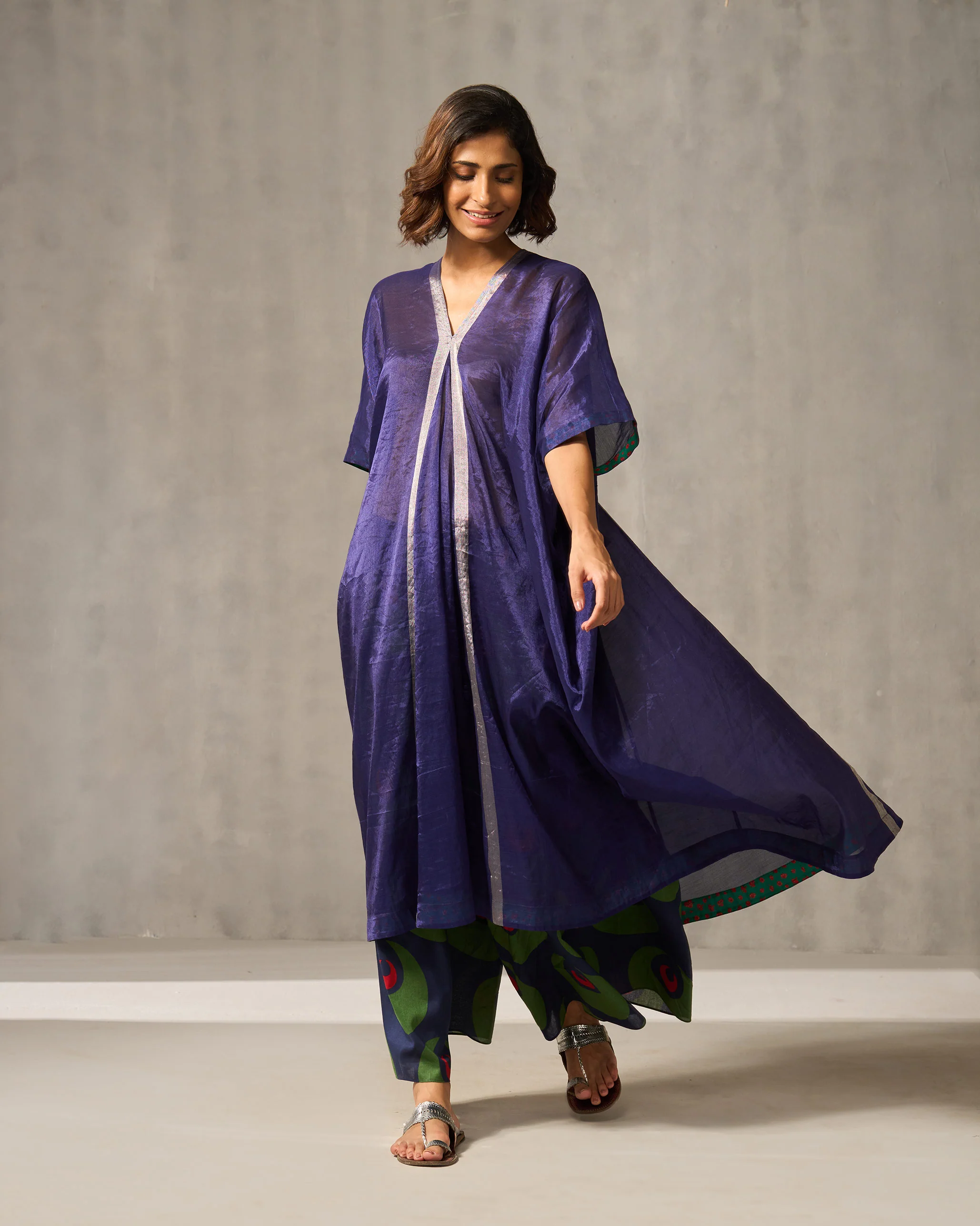 Charisma Kaftan - Navy & Silver - Image 7