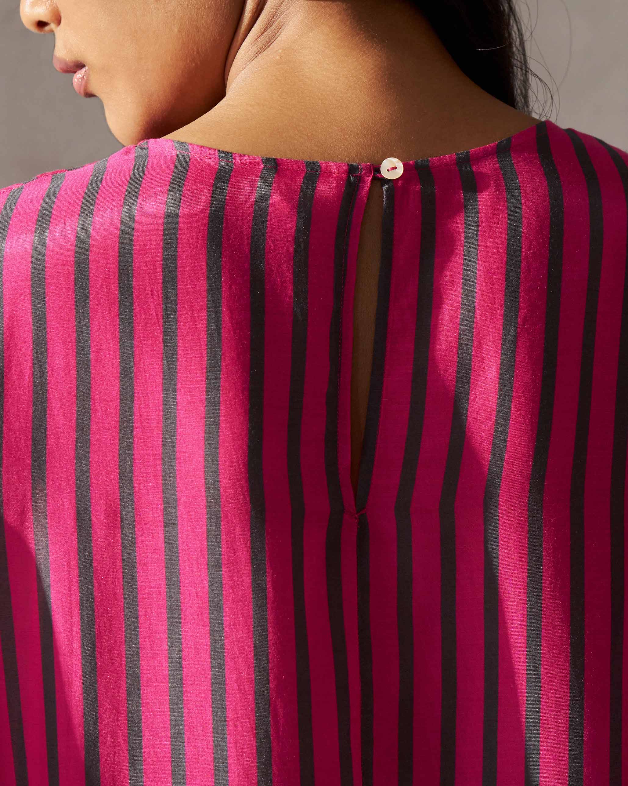 Charisma Kurta - Fuchsia & Grey - Image 2