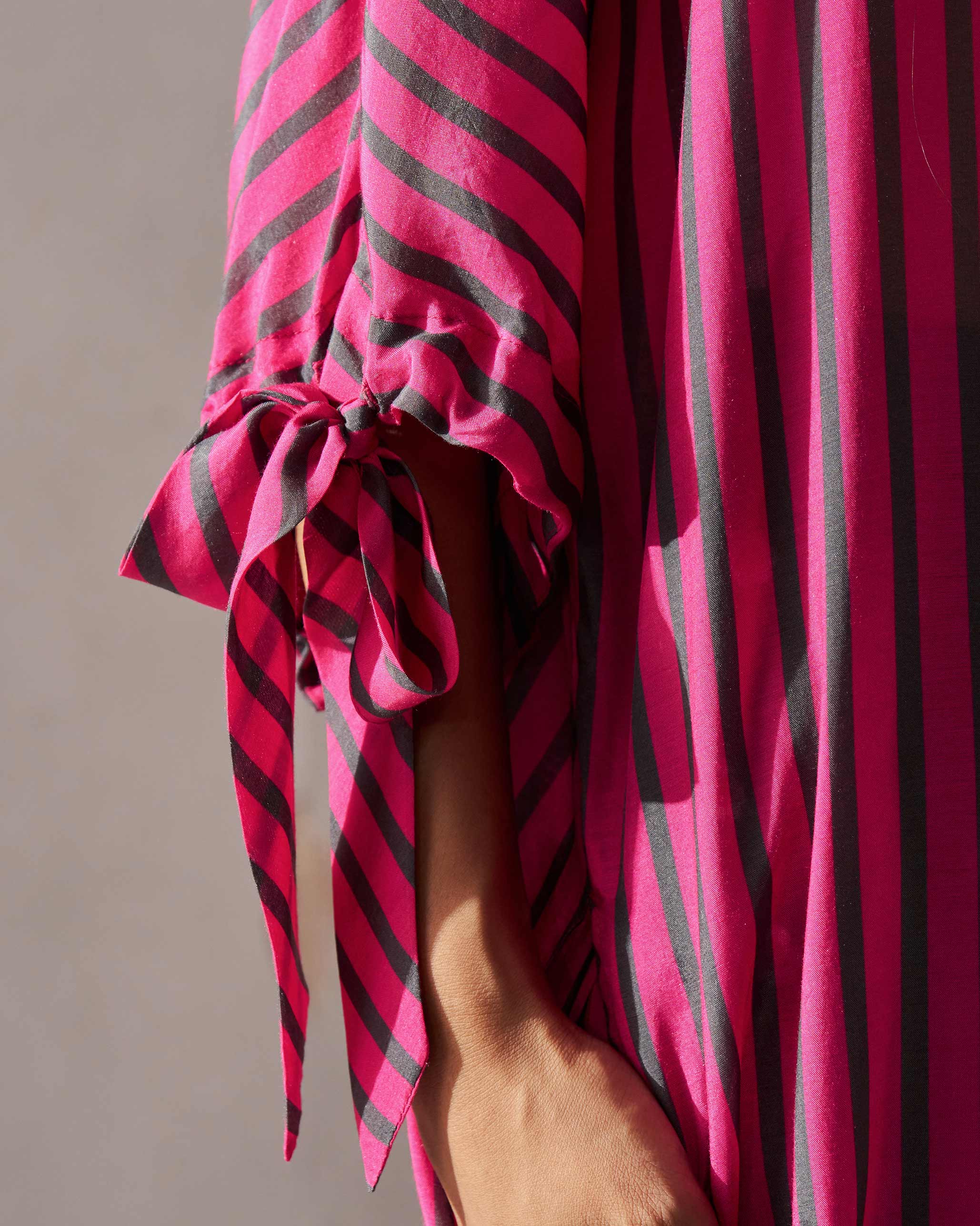 Charisma Kurta - Fuchsia & Grey - Image 3