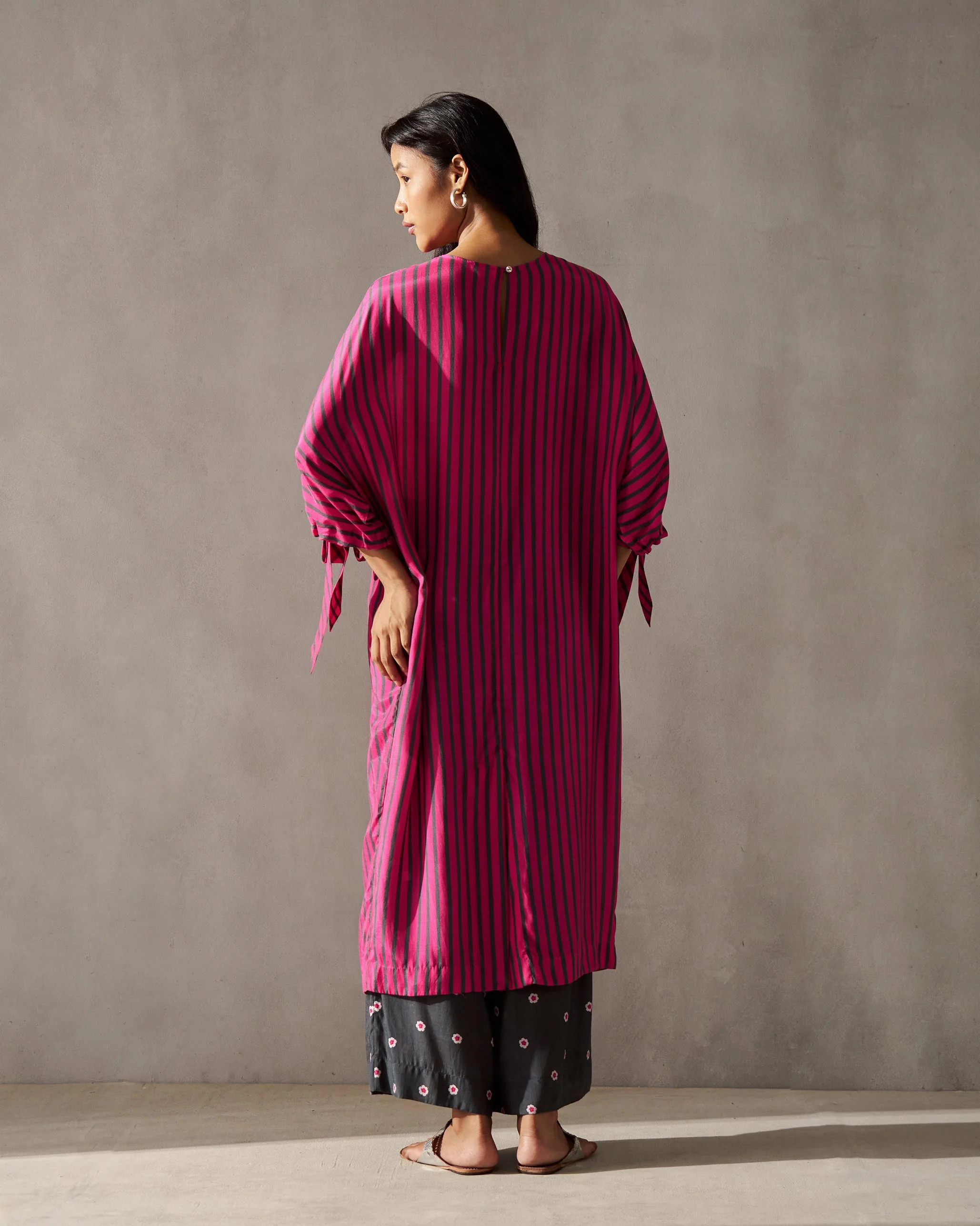 Charisma Kurta - Fuchsia & Grey - Image 5