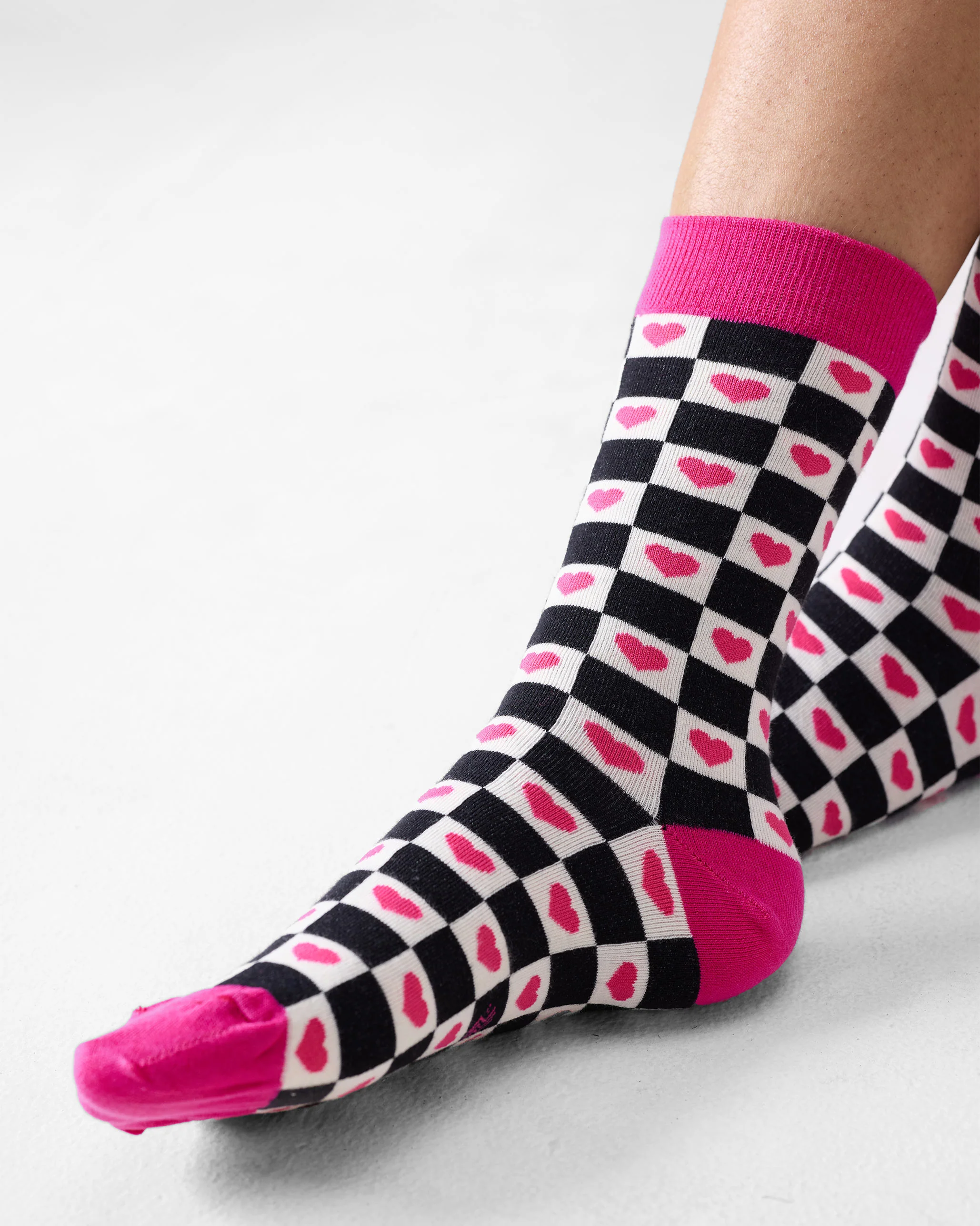 Checkers Socks - Black & Oatmeal - Image 2