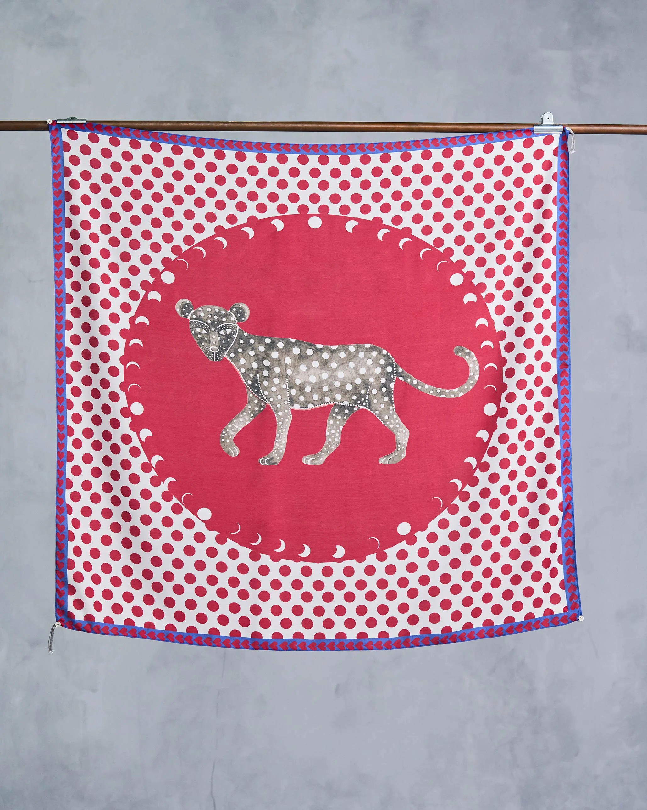 Cheetah Scarf - Red & White - Image 4