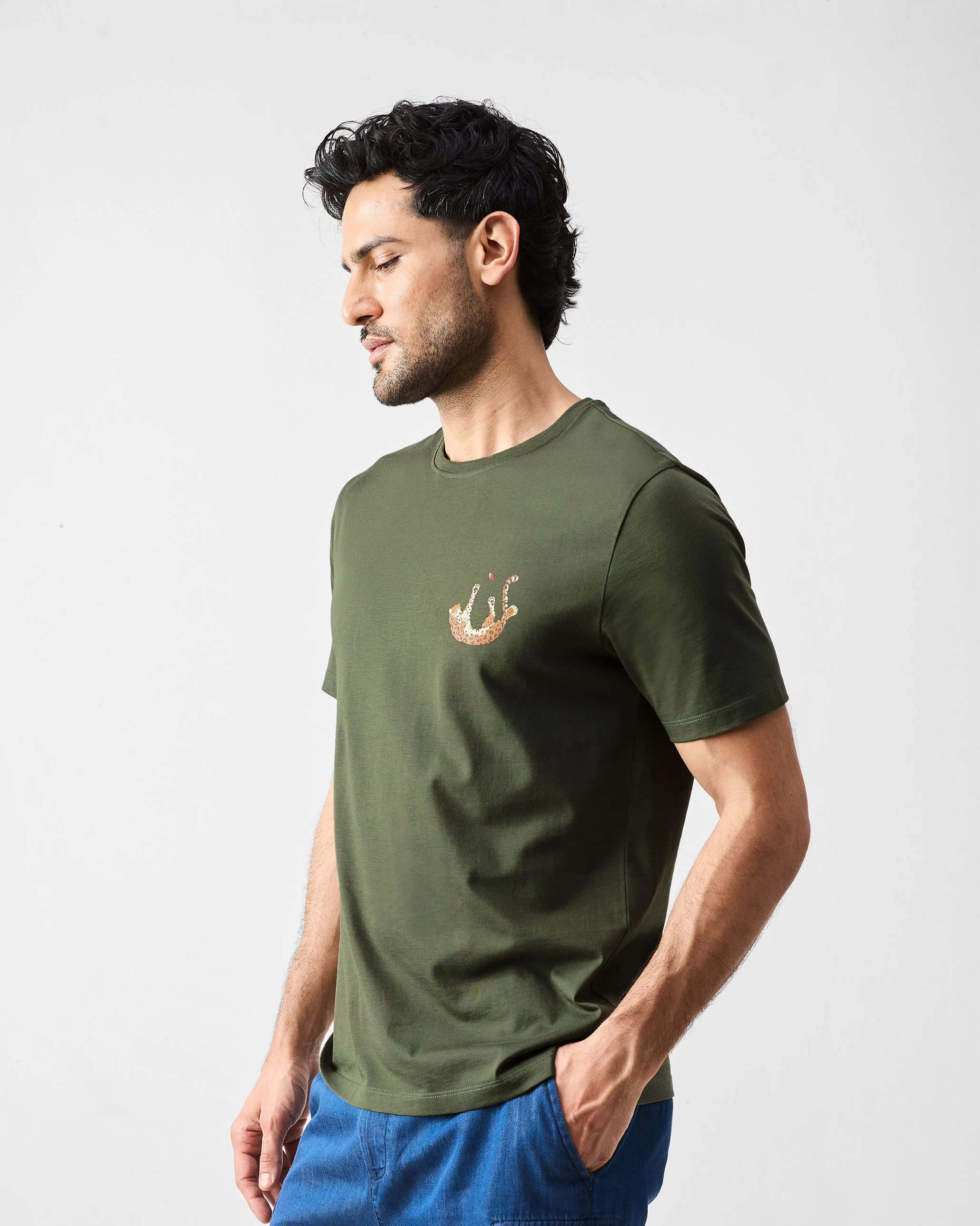 Cheetah T-Shirt - Olive - Image 3
