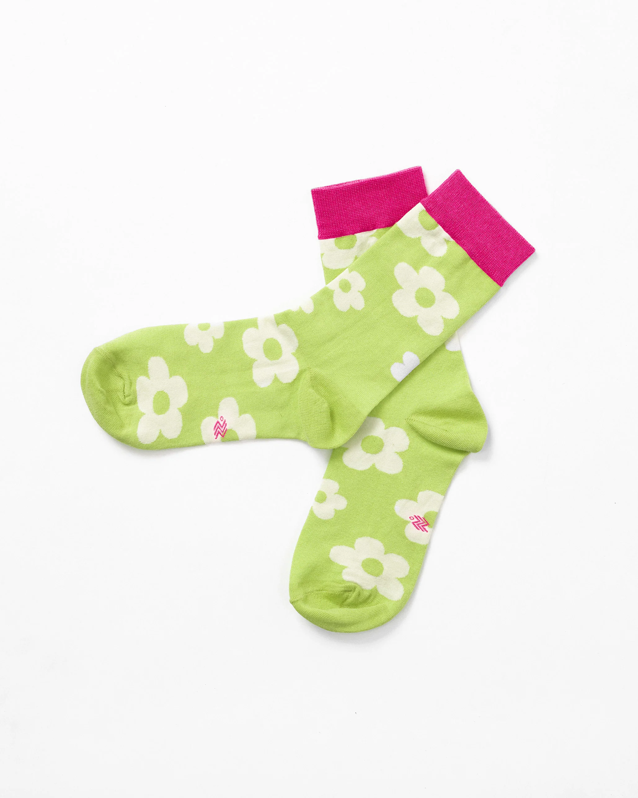 Cherry Blossom Socks - Lime & Oatmeal - Image 3