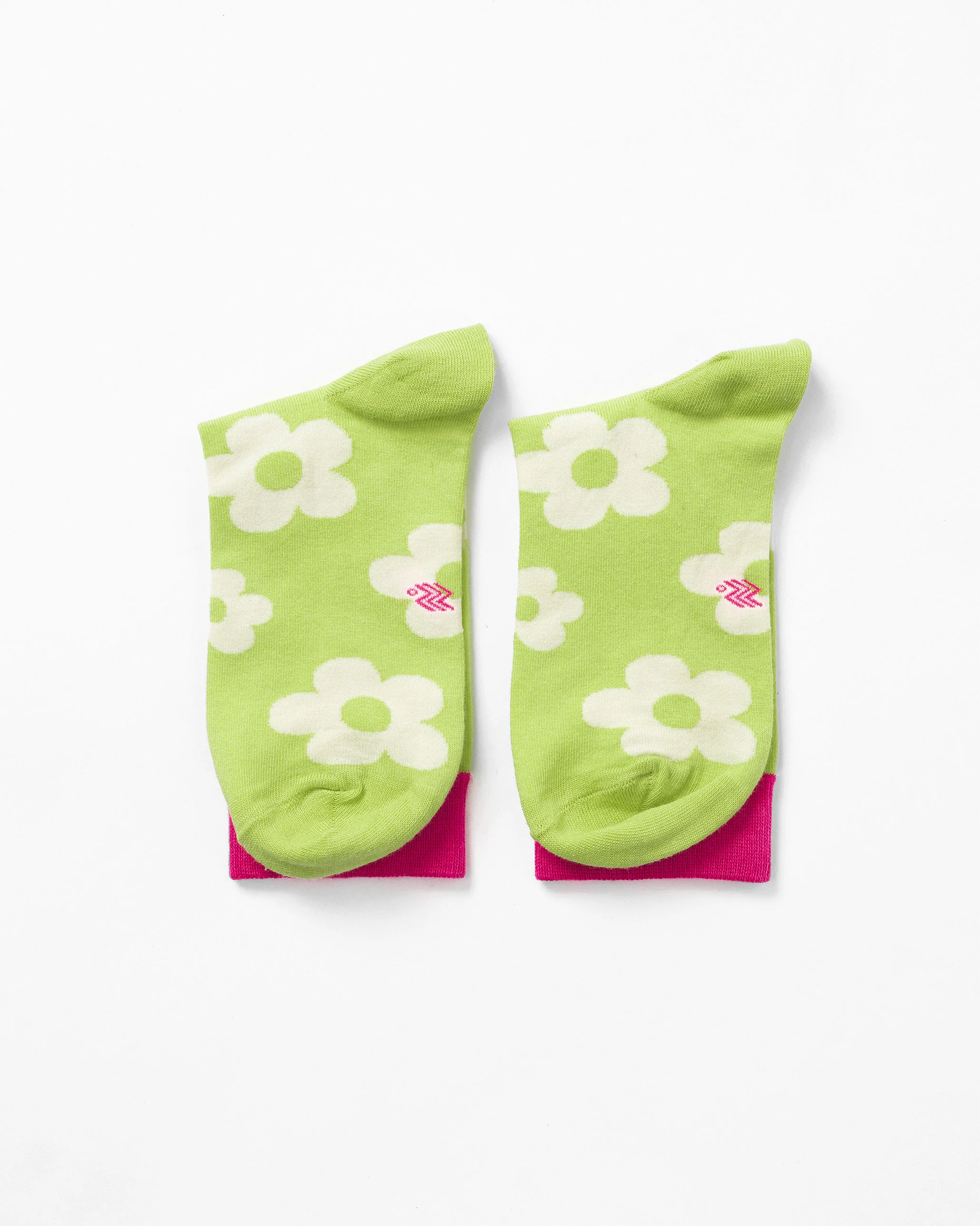 Cherry Blossom Socks - Lime & Oatmeal - Image 4