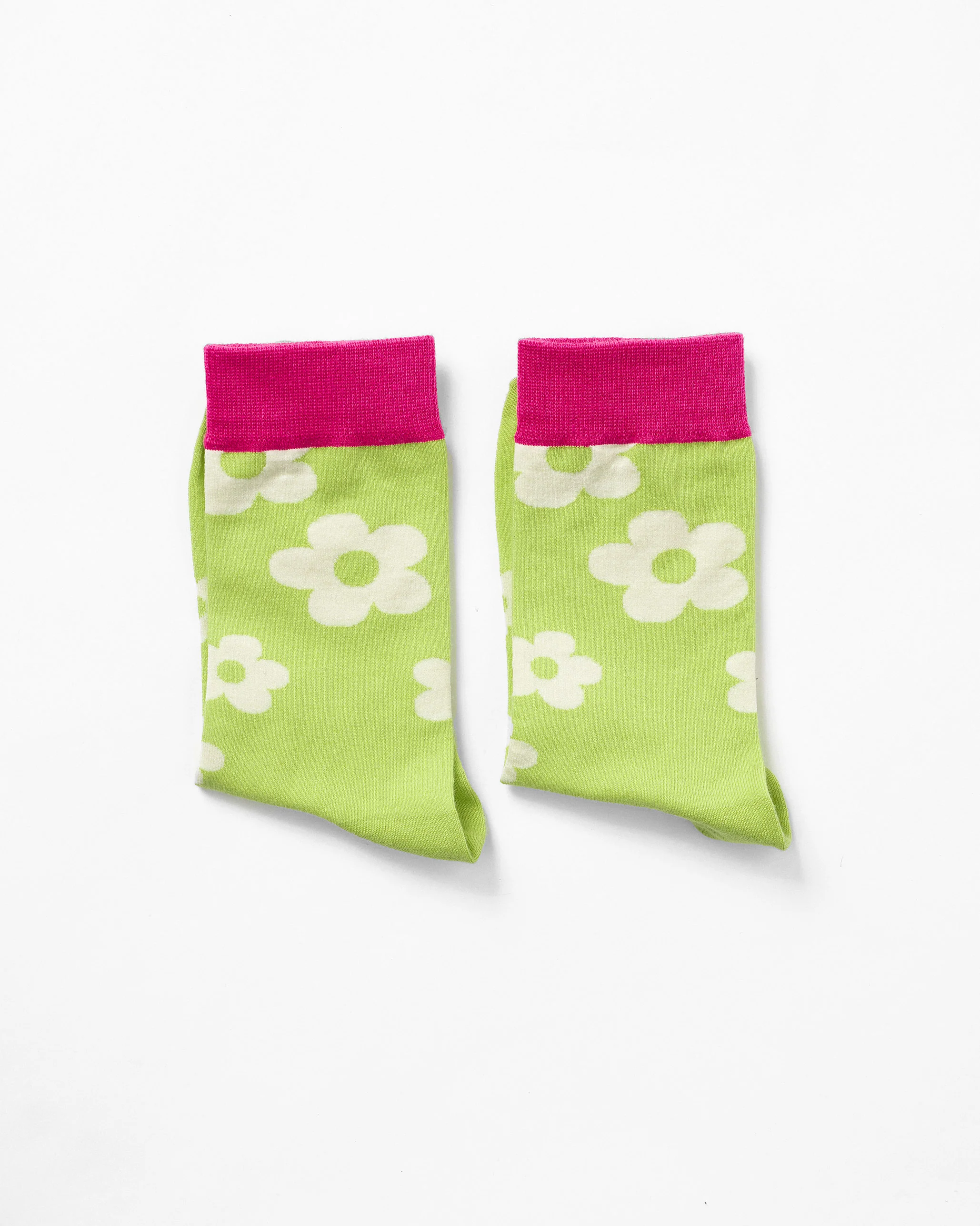 Cherry Blossom Socks - Lime & Oatmeal - Image 5