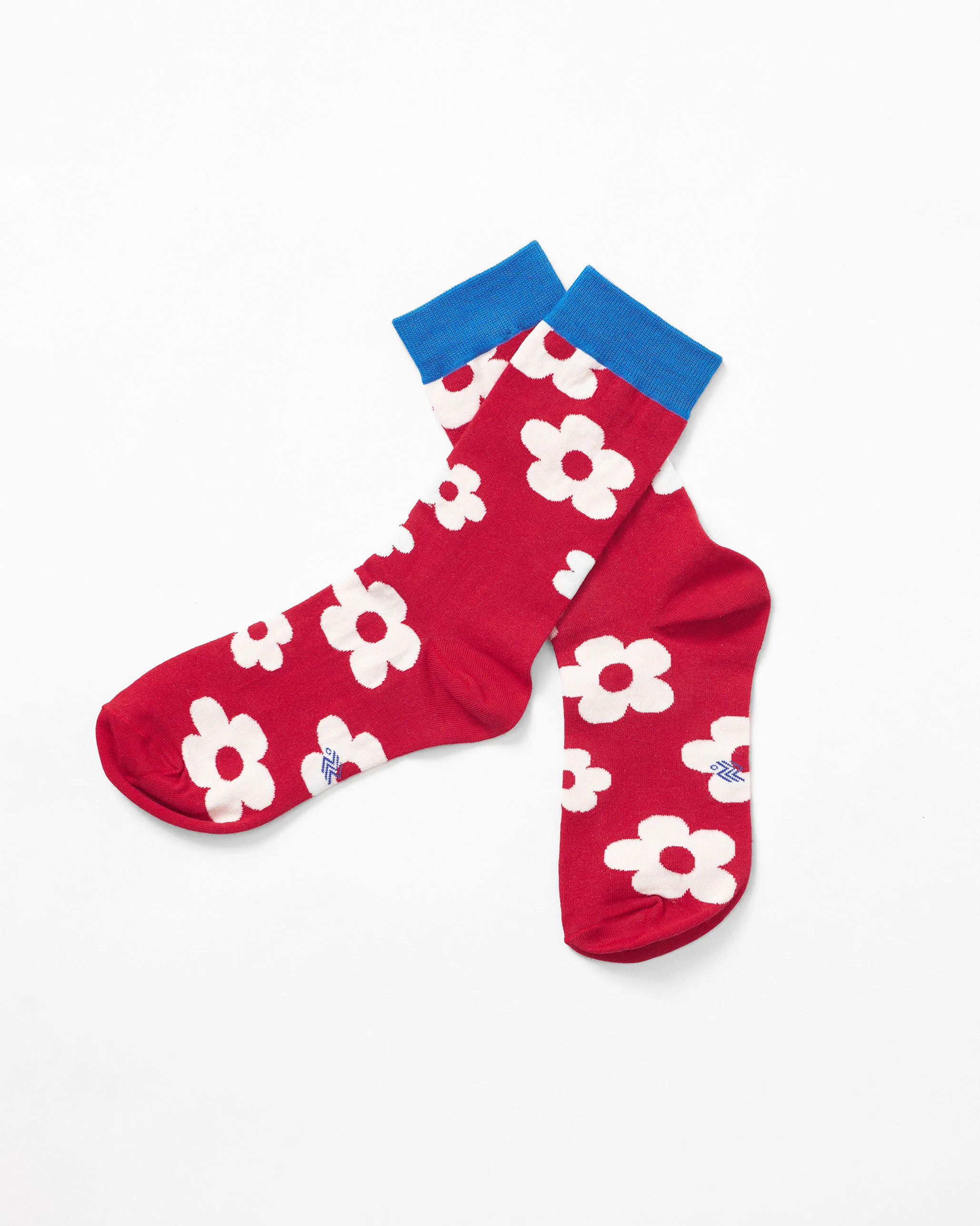 Cherry Blossom Socks - Red & Oatmeal - Image 3